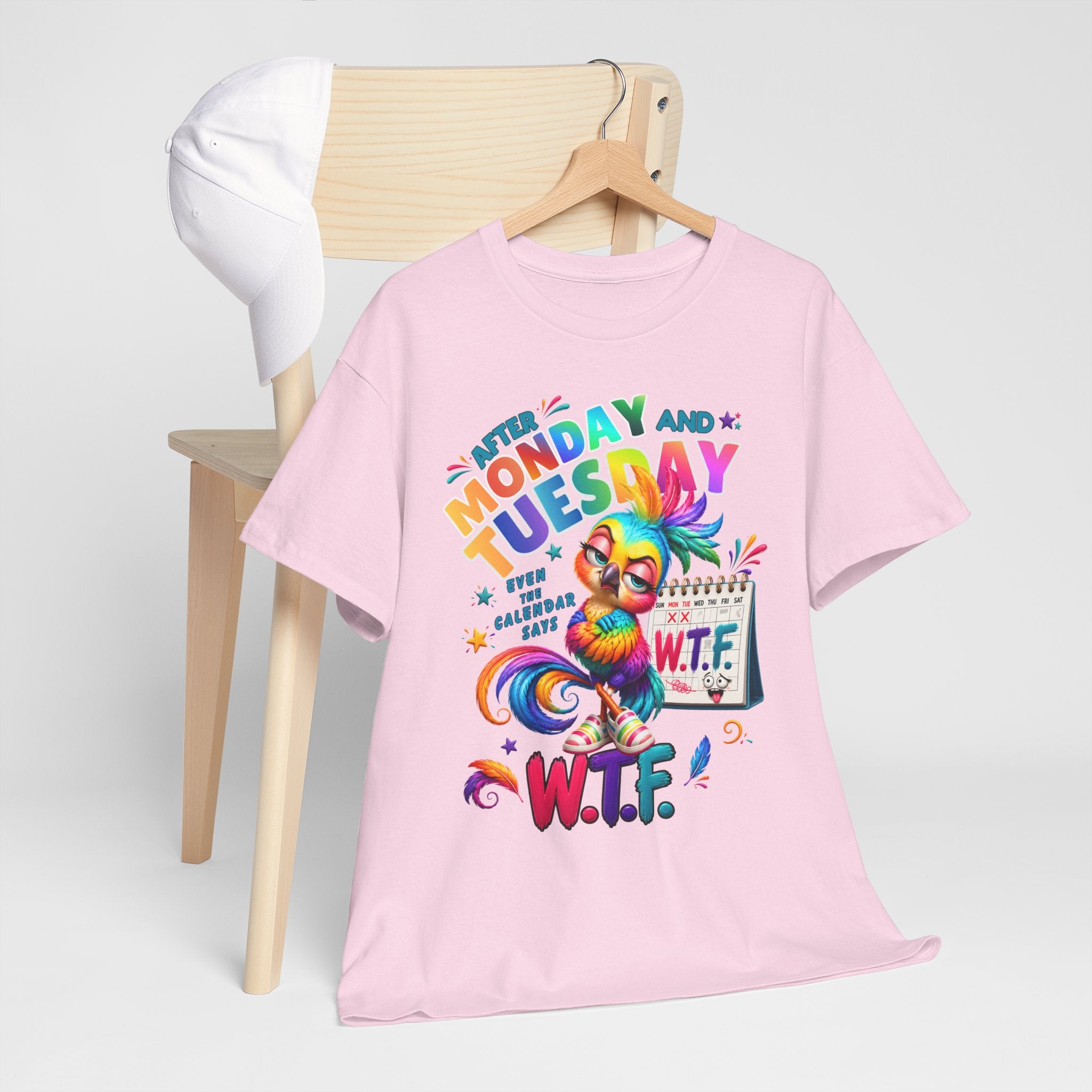 Monday and Tuesday WTF T‑Shirt — Funny Rainbow Sloth Graphic Tee