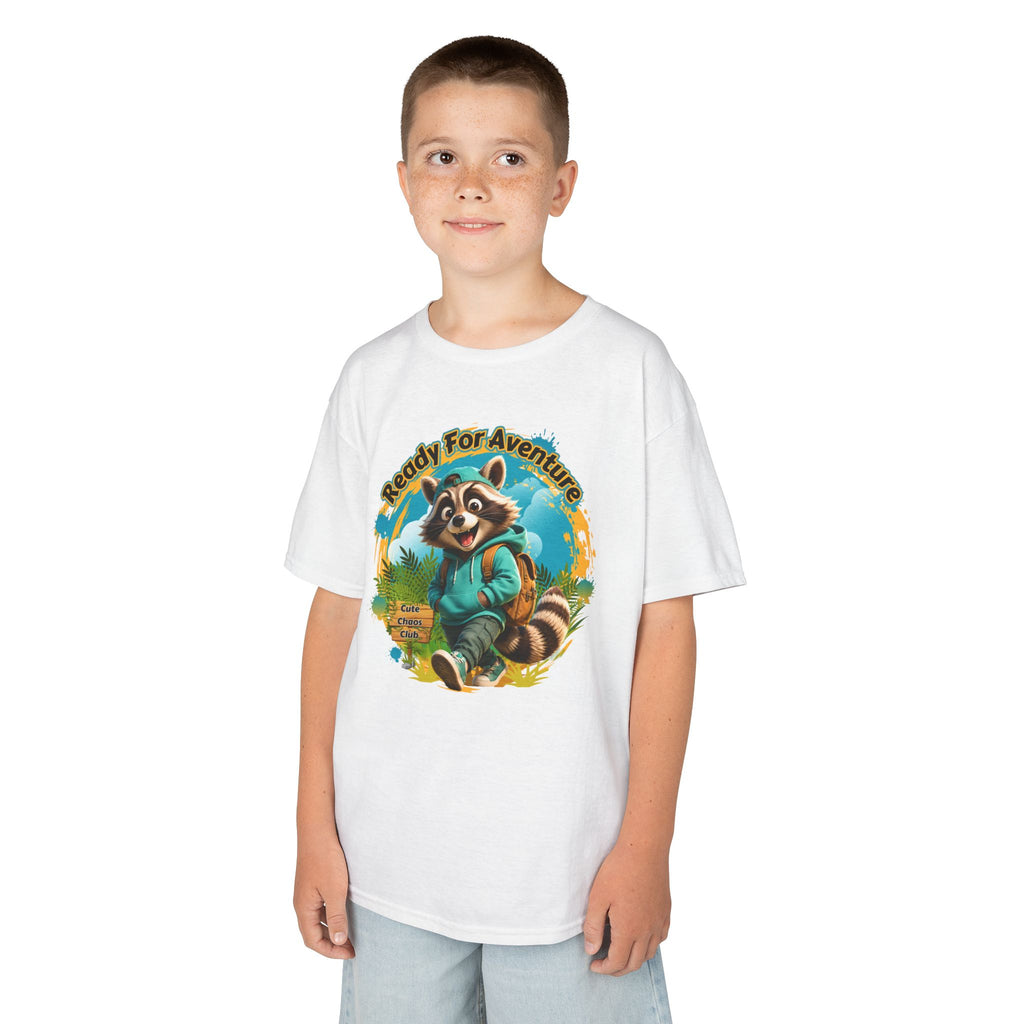 Kids Adventure Racoon T-Shirt — "Ready for Adventure" Cute Graphic Tee