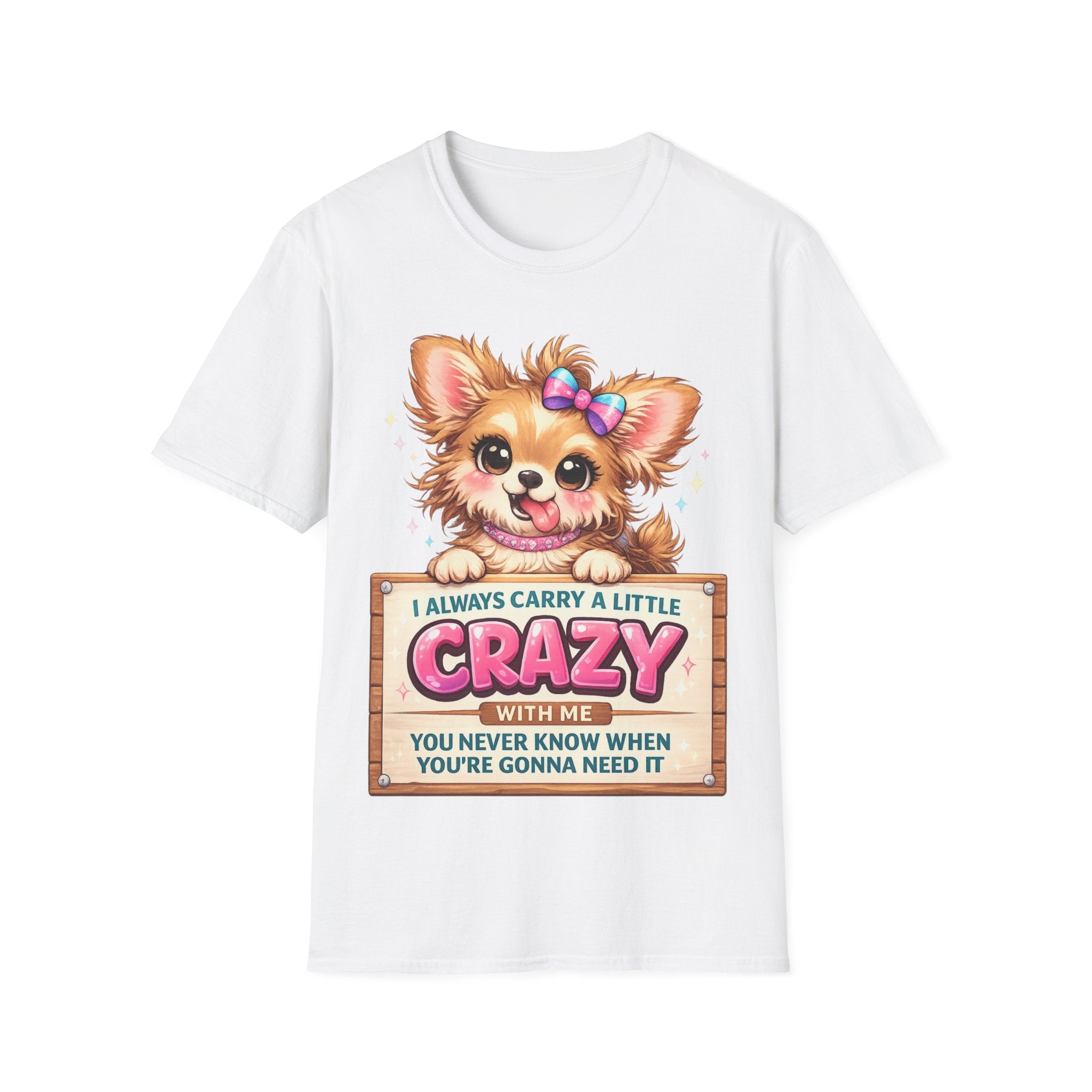 Funny Crazy Dog T-Shirt – Cute Chaos Shirt – Gift for Women Dog Lovers Unisex Softstyle T-Shirt