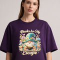 Books Are My Escape T-Shirt — Cozy Reading Gnome Graphic Tee