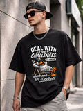 Deal With Life's Challenges Duck Tee — "Duck and Let It Roll Off" Graphic T-Shirt