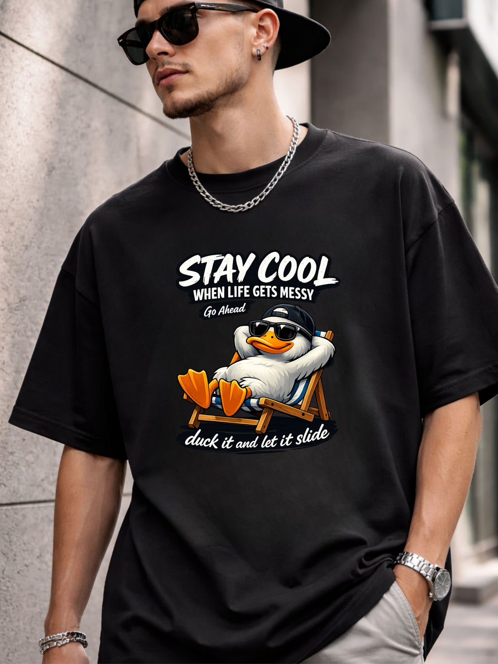 Stay Cool Duck T-Shirt — "Stay Cool When Life Gets Messy" Relaxed Tee