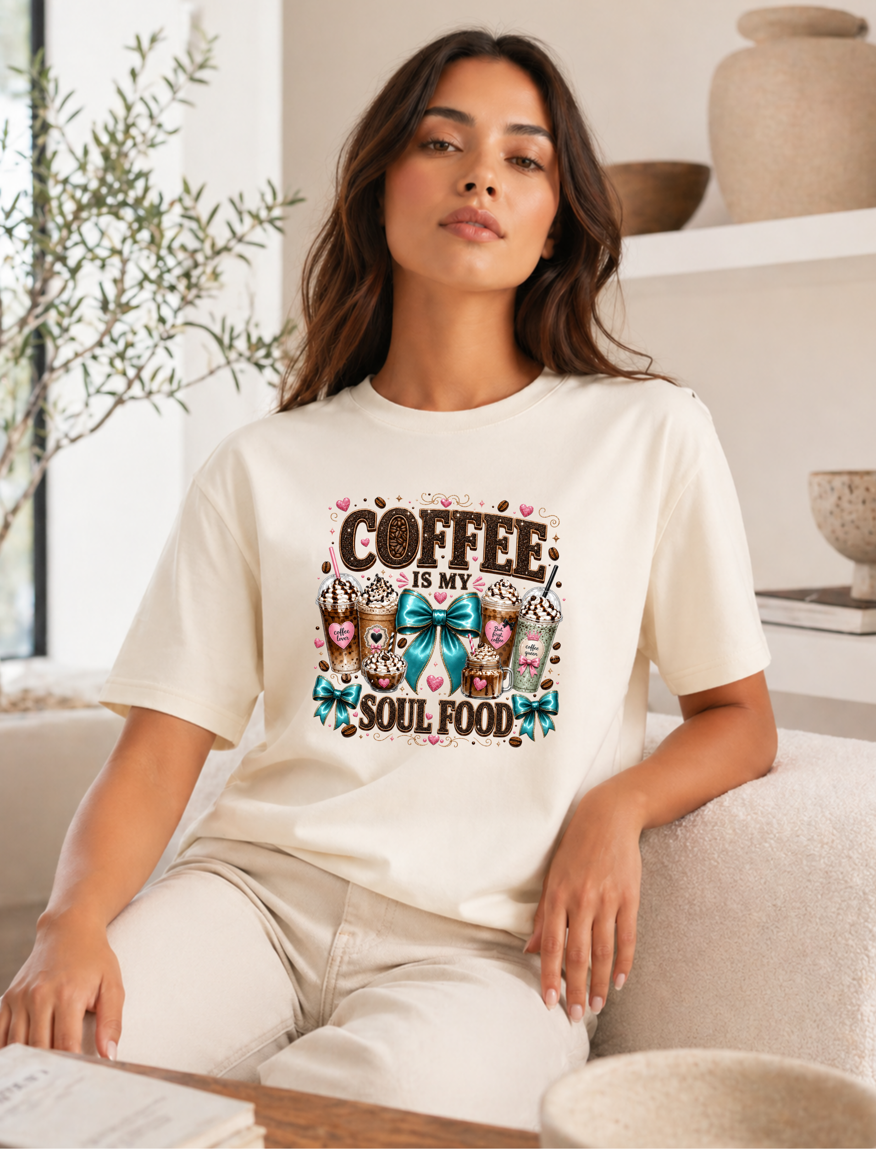 Coffee Is My Soul Food T-Shirt — Cute Coffee Cup Graphic Tee