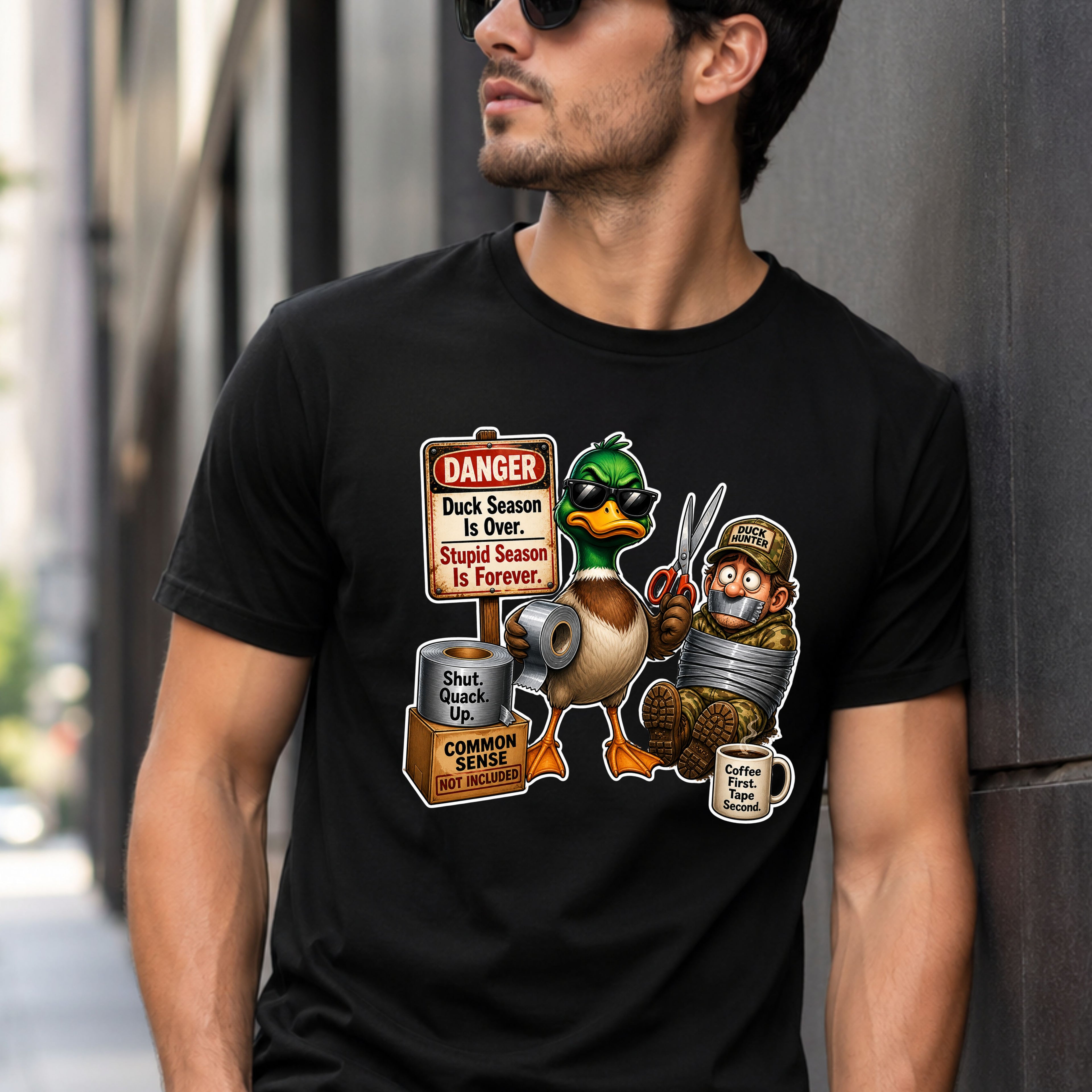 Duck Season Funny Tee — "Duck Season Is Over. Deer Season Is Forever." Hunting Humor T-Shirt