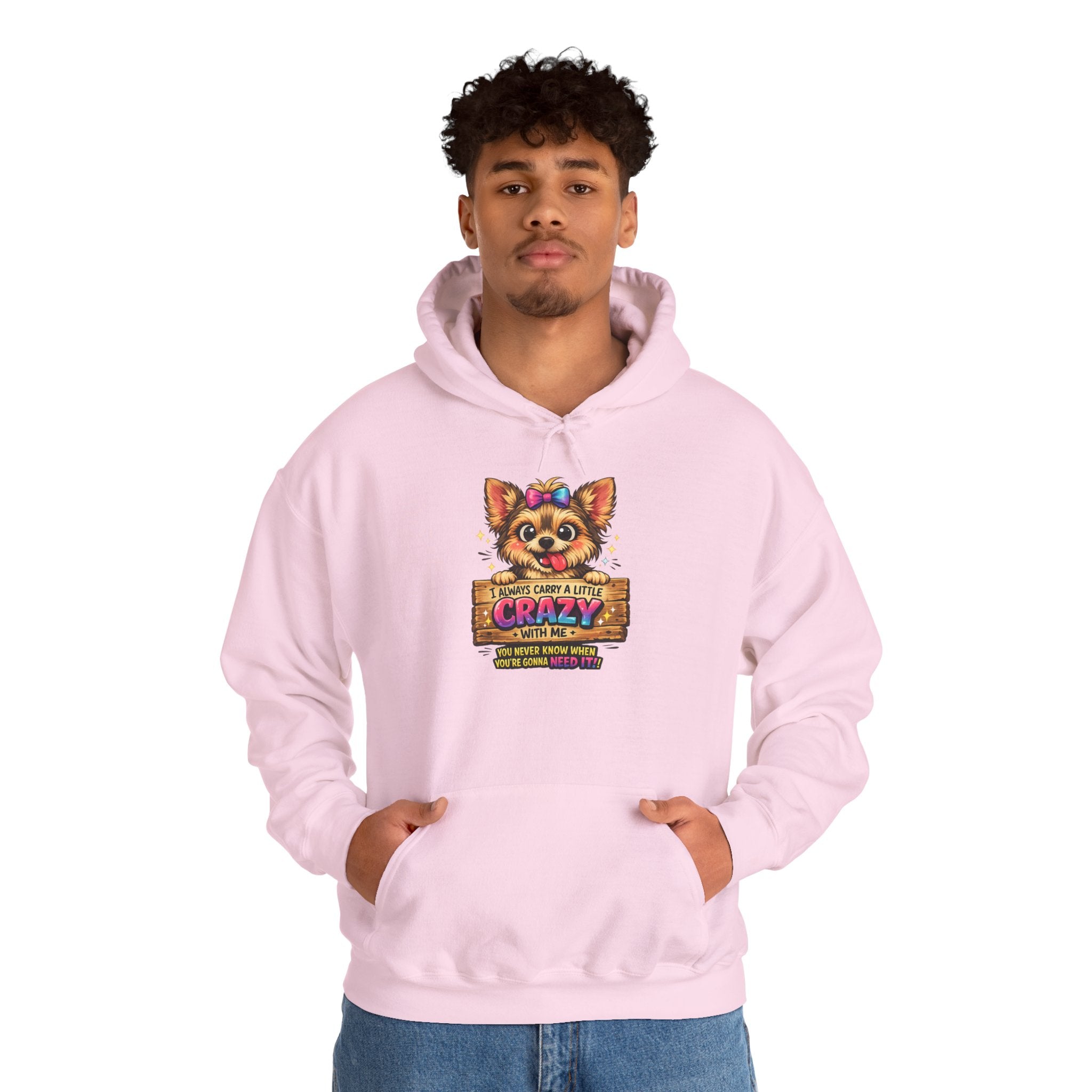 Dog Mom Hoodie — "Crazy Dog Lady" Cute Yorkie Graphic Pullover