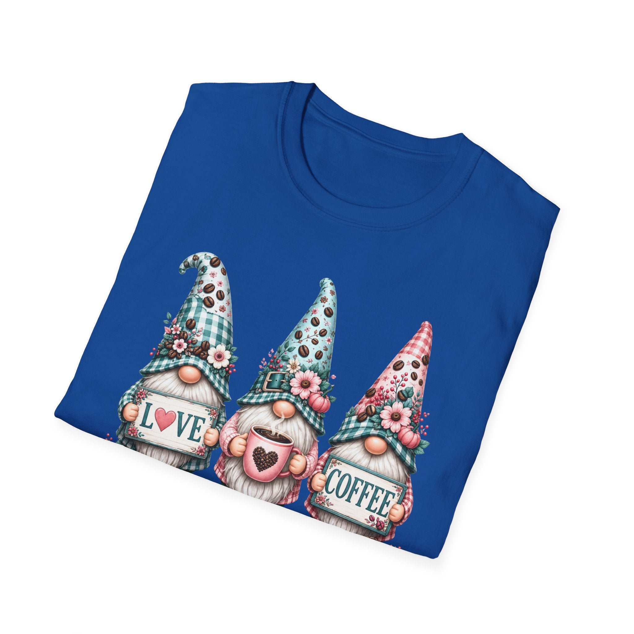Coffee Love Gnomes T-Shirt — Cute Floral Gnome Coffee Tee