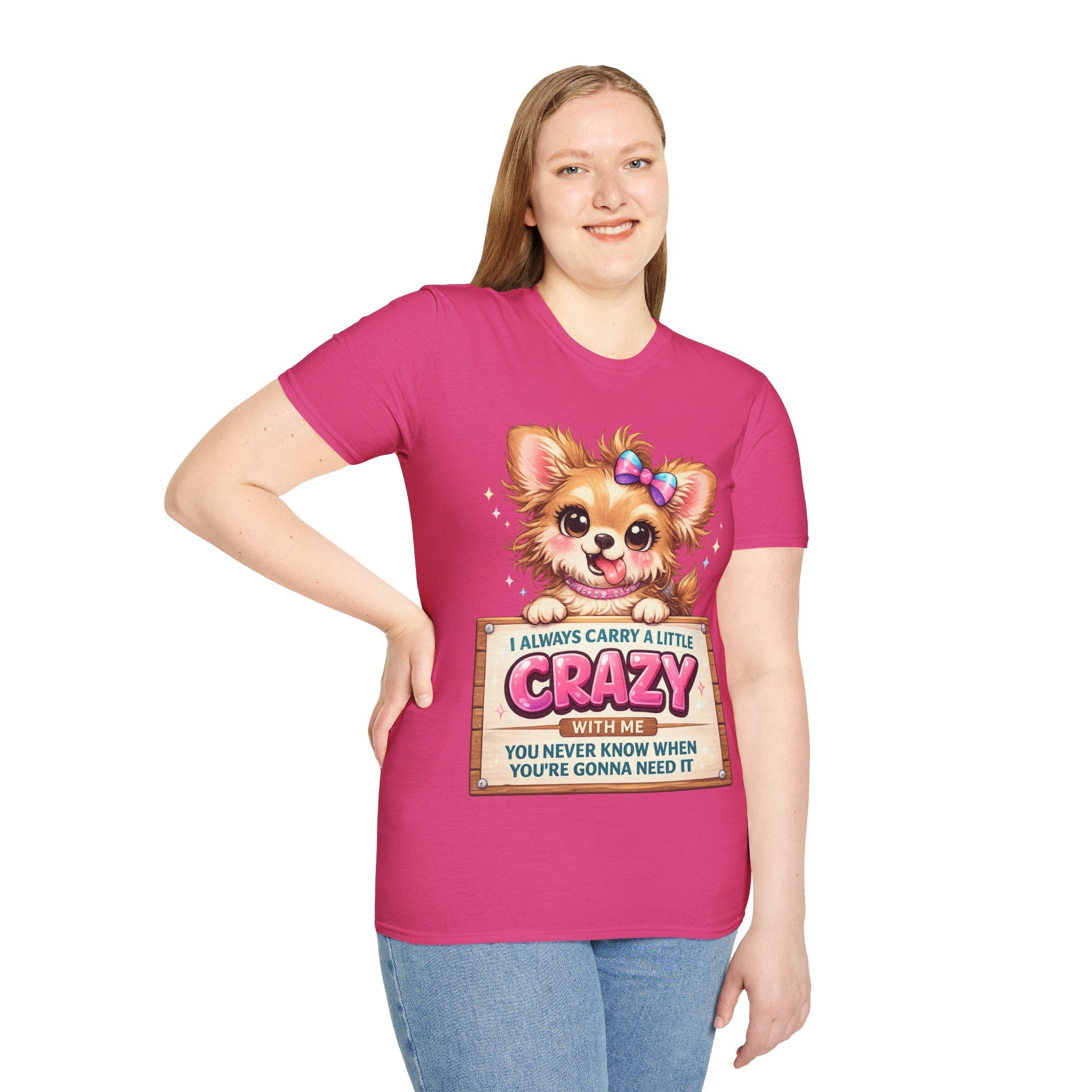 Funny Crazy Dog T-Shirt – Cute Chaos Shirt – Gift for Women Dog Lovers Unisex Softstyle T-Shirt