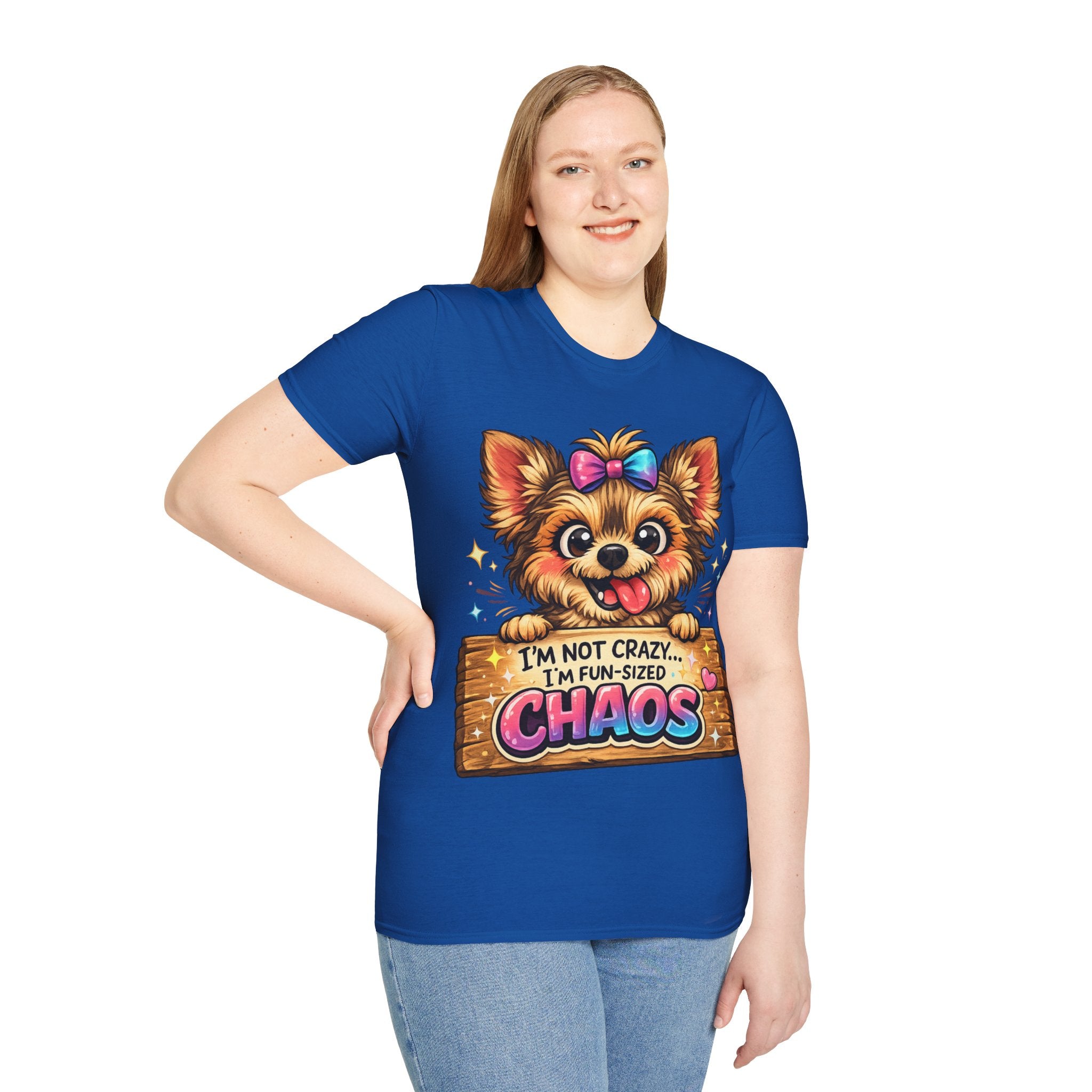 Fun-Sized Chaos Cute Dog T-Shirt — "I’m Not Crazy, I’m Fun-Sized Chaos"