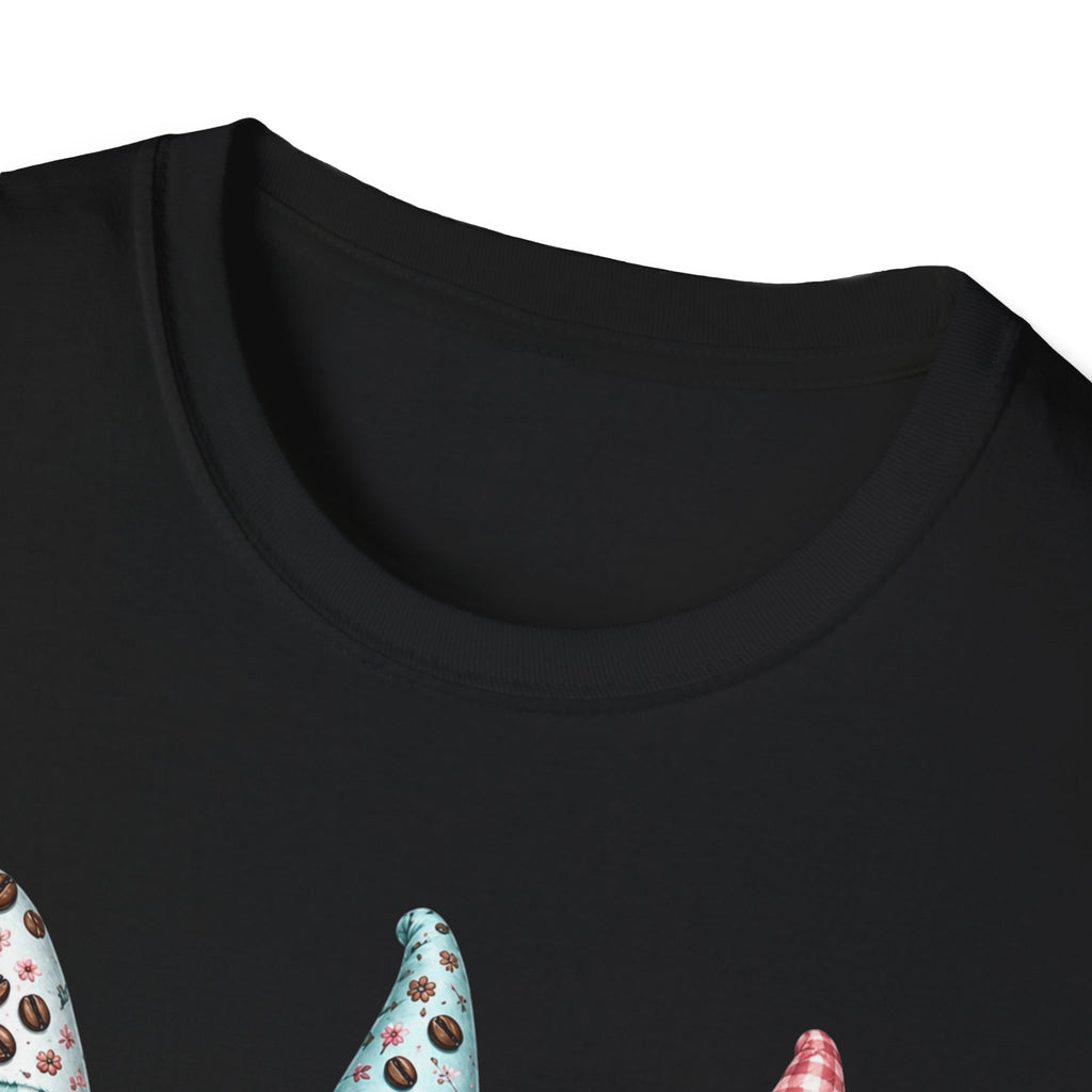 Coffee Love Gnomes T-Shirt — Cute Floral Gnome Coffee Tee
