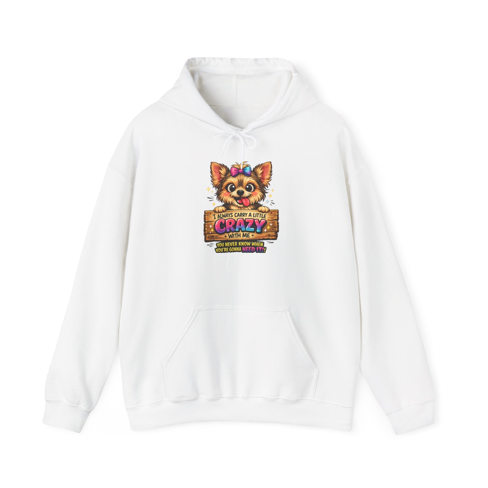 Dog Mom Hoodie — "Crazy Dog Lady" Cute Yorkie Graphic Pullover