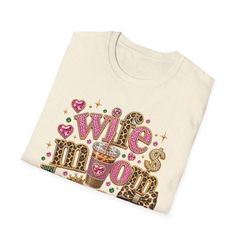 Wife Mom Boss Graphic T-Shirt — Leopard & Glitter Mom Life Tee