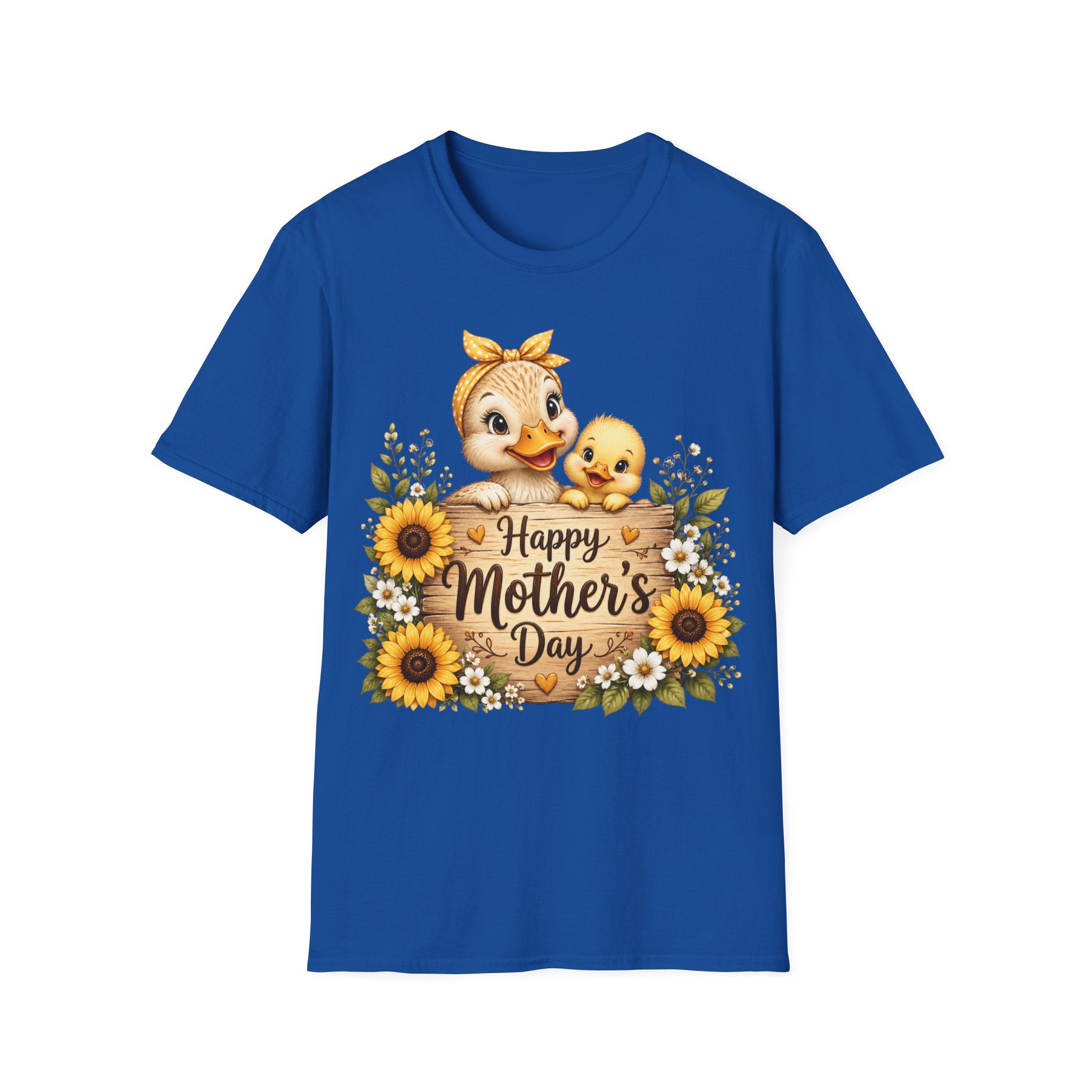 Mother’s Day Duck Mom T-Shirt — "Happy Mother’s Day" Sunflower Design