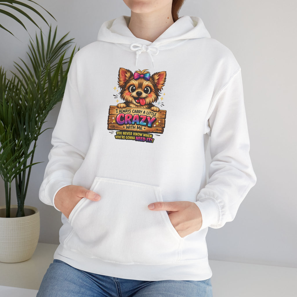 Dog Mom Hoodie — "Crazy Dog Lady" Cute Yorkie Graphic Pullover
