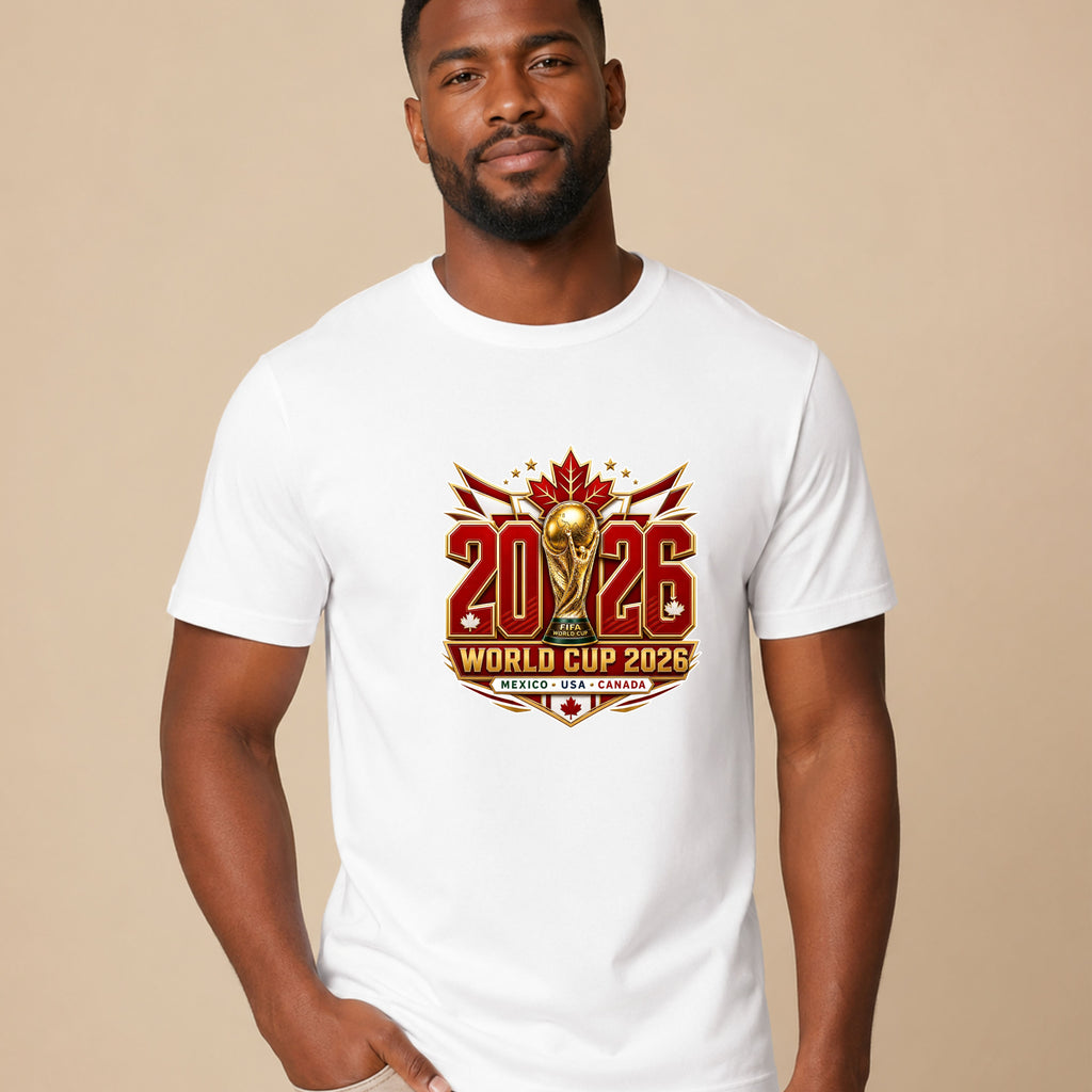 Canada 2026 World Cup T-Shirt – FIFA Trophy Design (Mexico • USA • Canada)