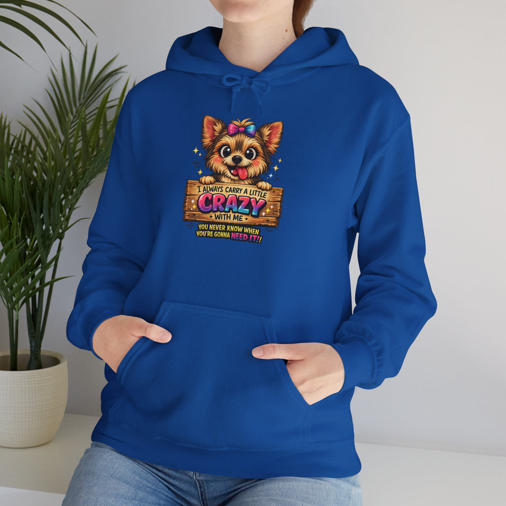 Dog Mom Hoodie — "Crazy Dog Lady" Cute Yorkie Graphic Pullover