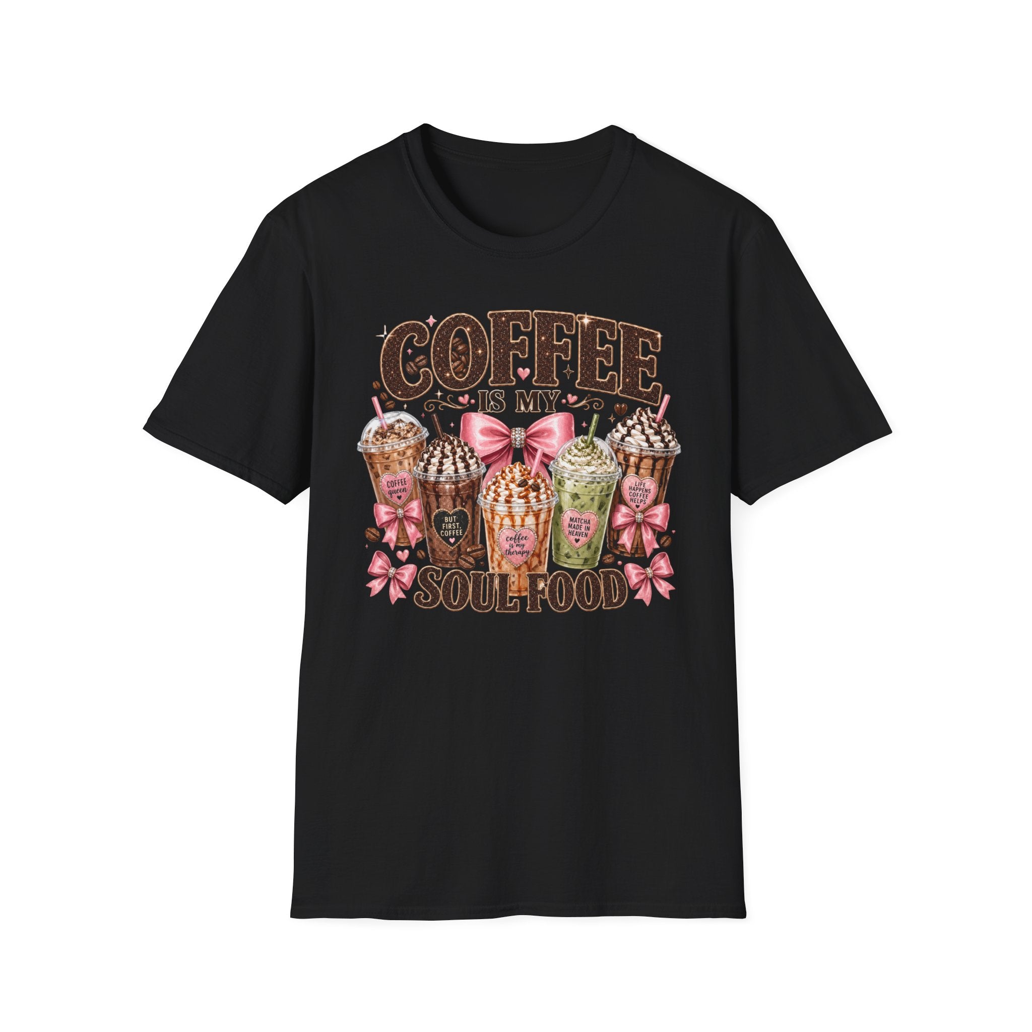 Coffee Is My Soul Food T-Shirt — Cute Dessert Latte Graphic Tee