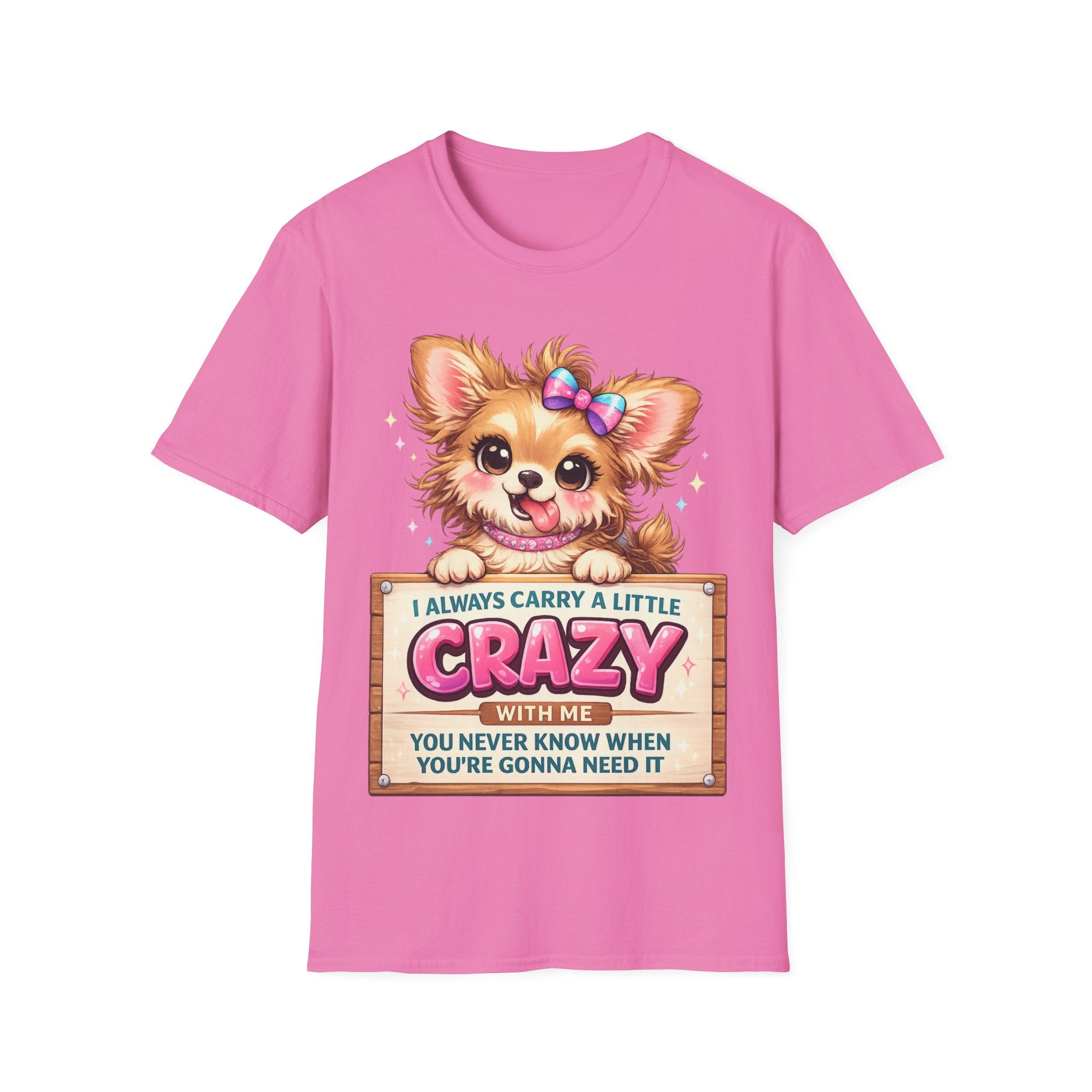 Funny Crazy Dog T-Shirt – Cute Chaos Shirt – Gift for Women Dog Lovers Unisex Softstyle T-Shirt