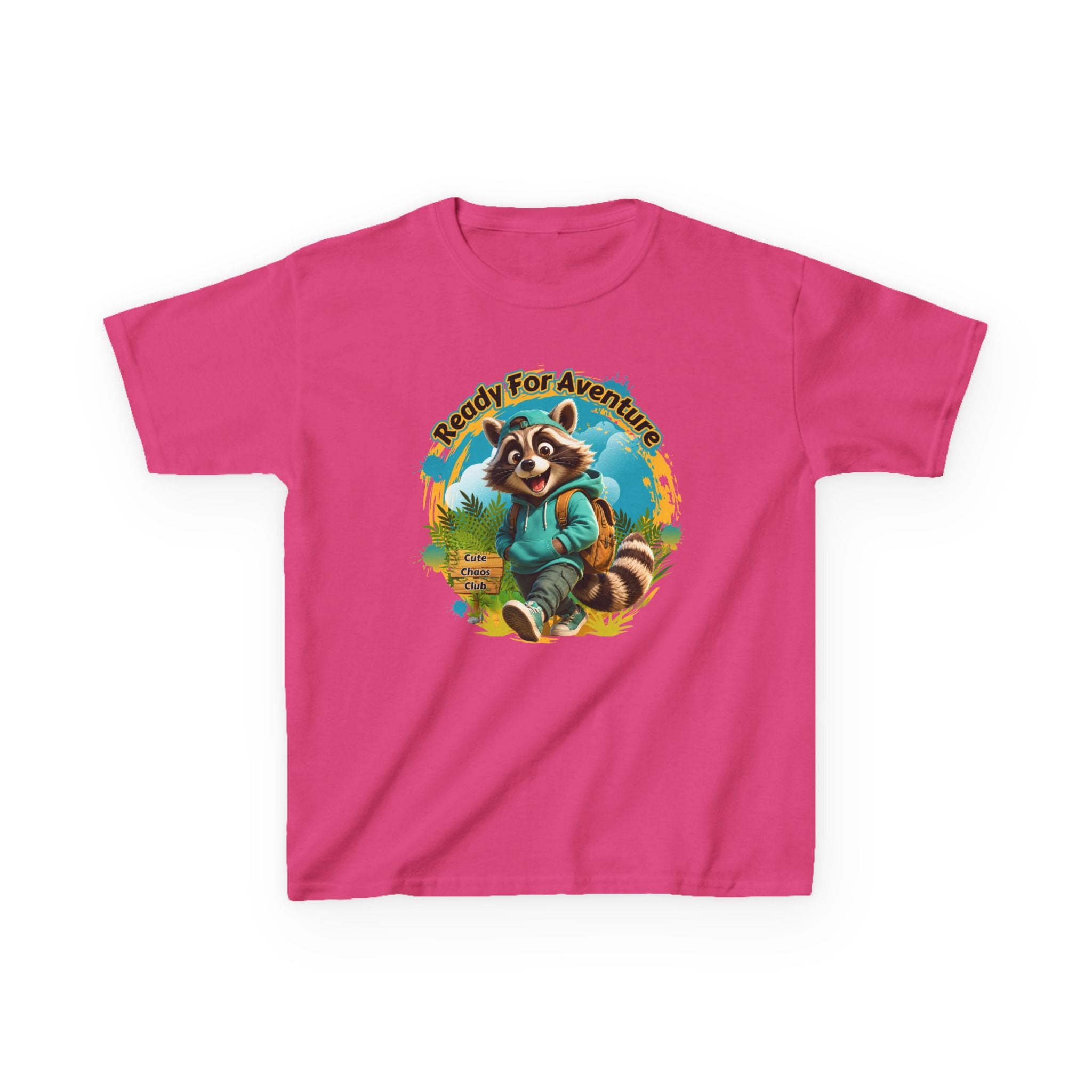 Kids Adventure Racoon T-Shirt — "Ready for Adventure" Cute Graphic Tee