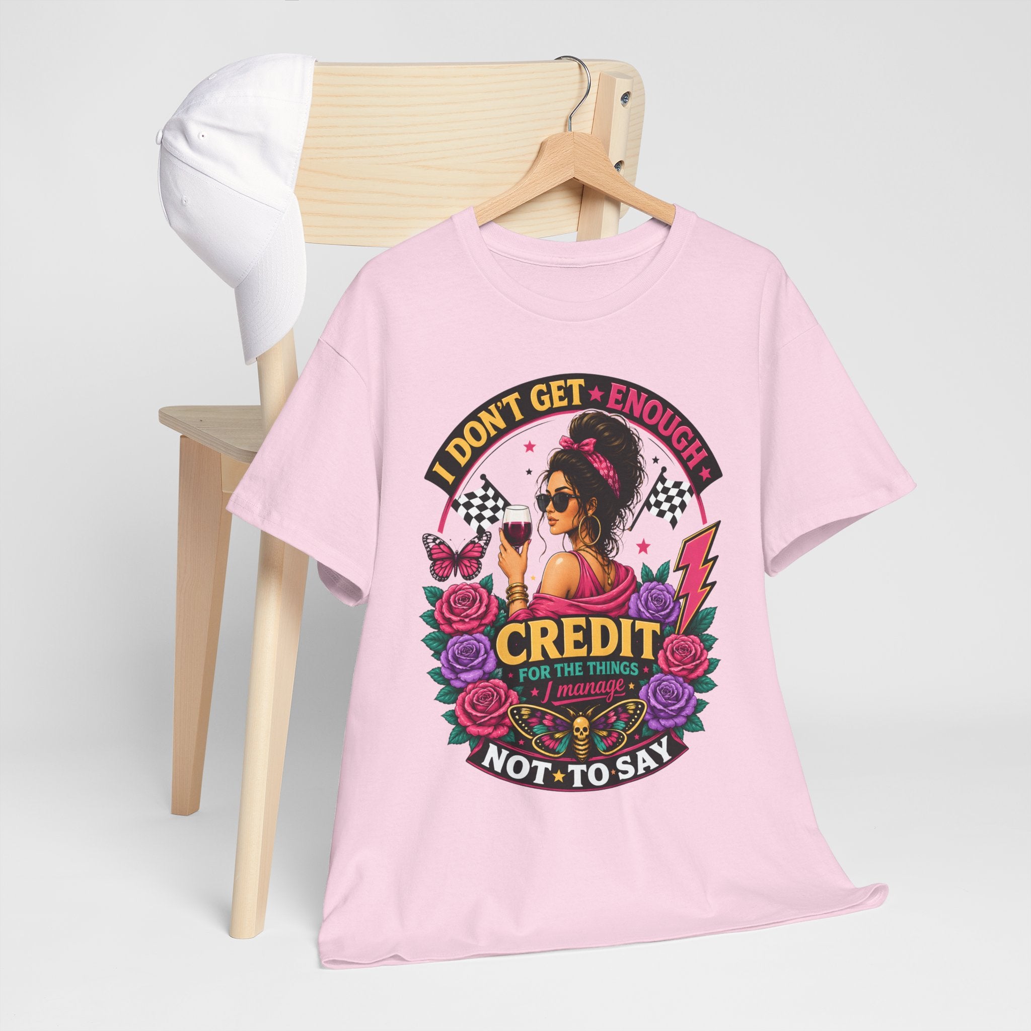 T-Shirt — "I Don’t Get Enough Credit for the Things I Manage" Retro Floral Graphic Tee