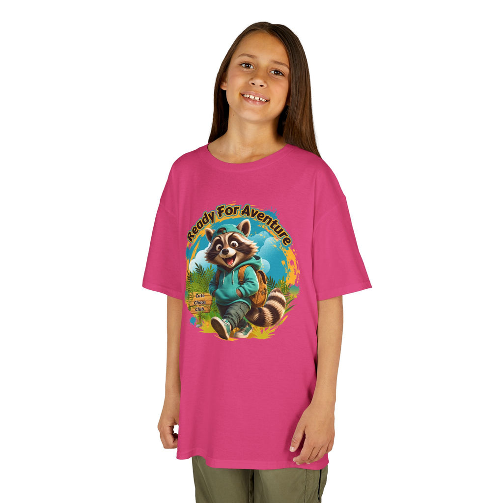 Kids Adventure Racoon T-Shirt — "Ready for Adventure" Cute Graphic Tee