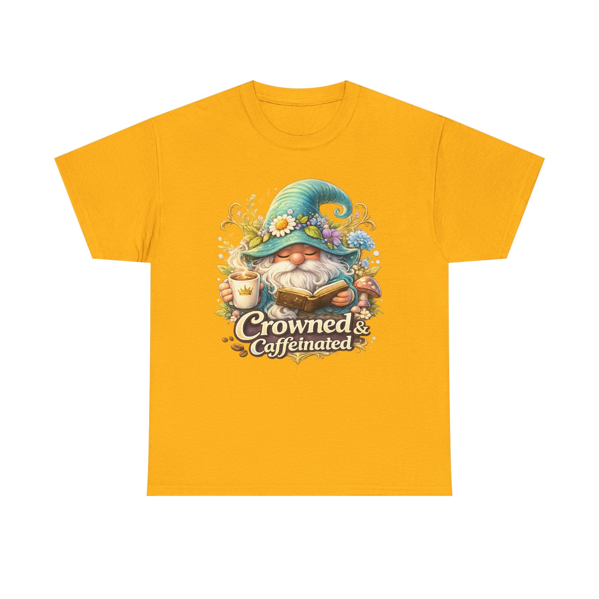 Crowned & Caffeinated Gnome T-Shirt