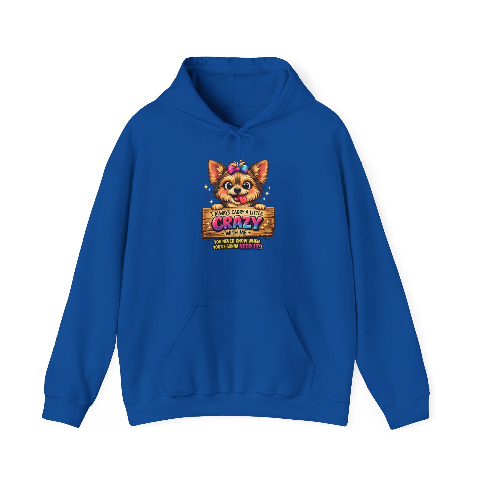 Dog Mom Hoodie — "Crazy Dog Lady" Cute Yorkie Graphic Pullover