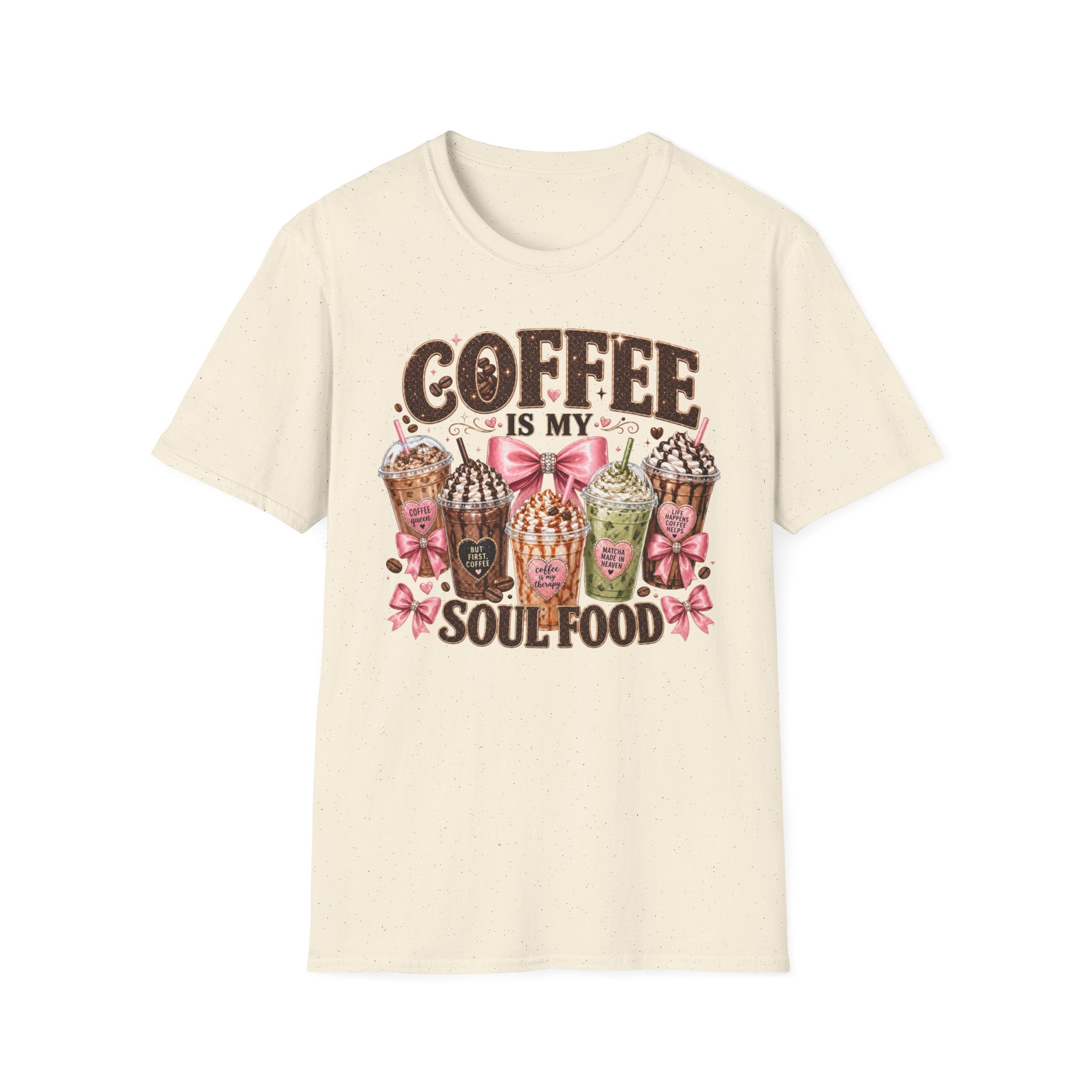 Coffee Is My Soul Food T-Shirt — Cute Dessert Latte Graphic Tee