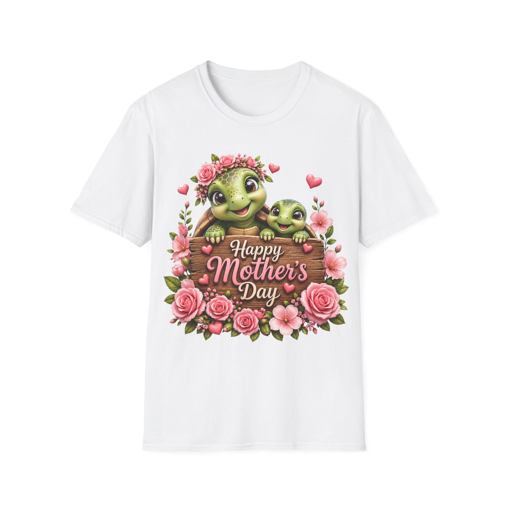 Mother’s Day Turtle T-Shirt — "Happy Mother’s Day" Floral Mom & Baby Design