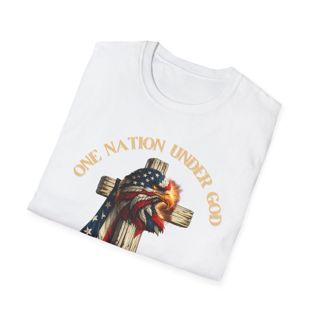 Patriotic Firefighter Flag T-Shirt — "One Nation Under God, Born Free"