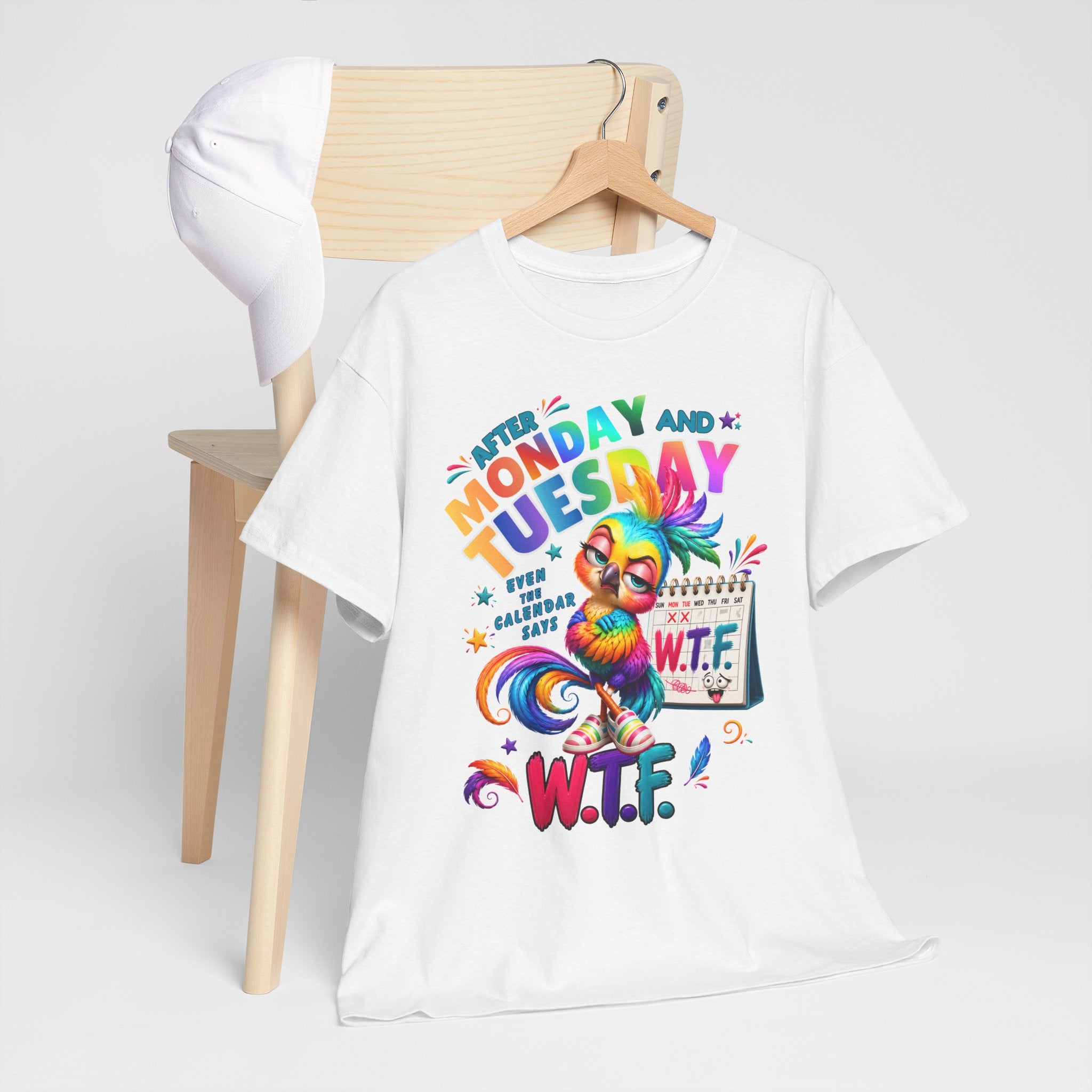 Monday and Tuesday WTF T‑Shirt — Funny Rainbow Sloth Graphic Tee
