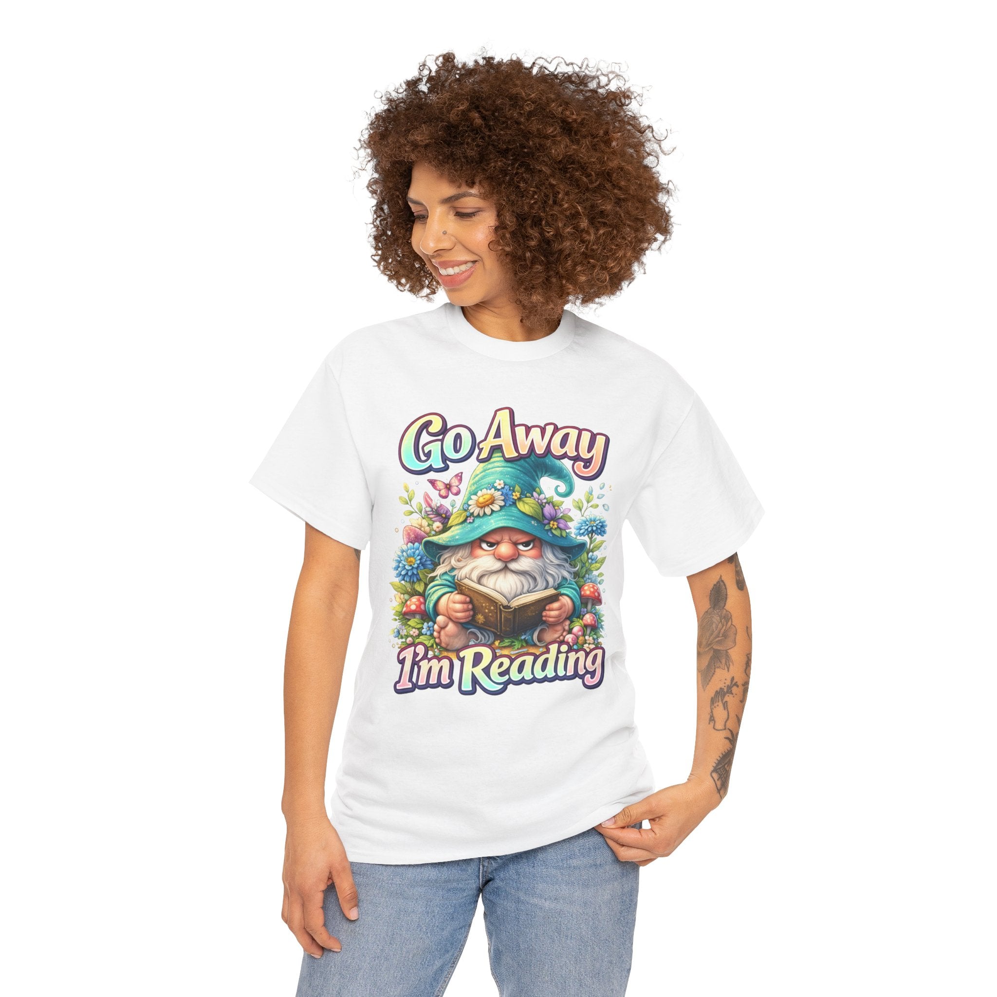 Go Away I'm Reading T-Shirt — Cute Gnome Book Lover Tee
