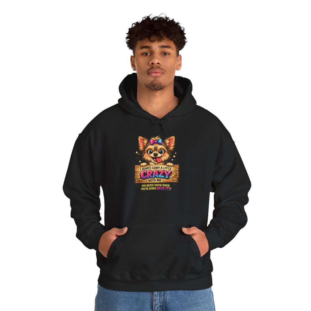 Dog Mom Hoodie — "Crazy Dog Lady" Cute Yorkie Graphic Pullover
