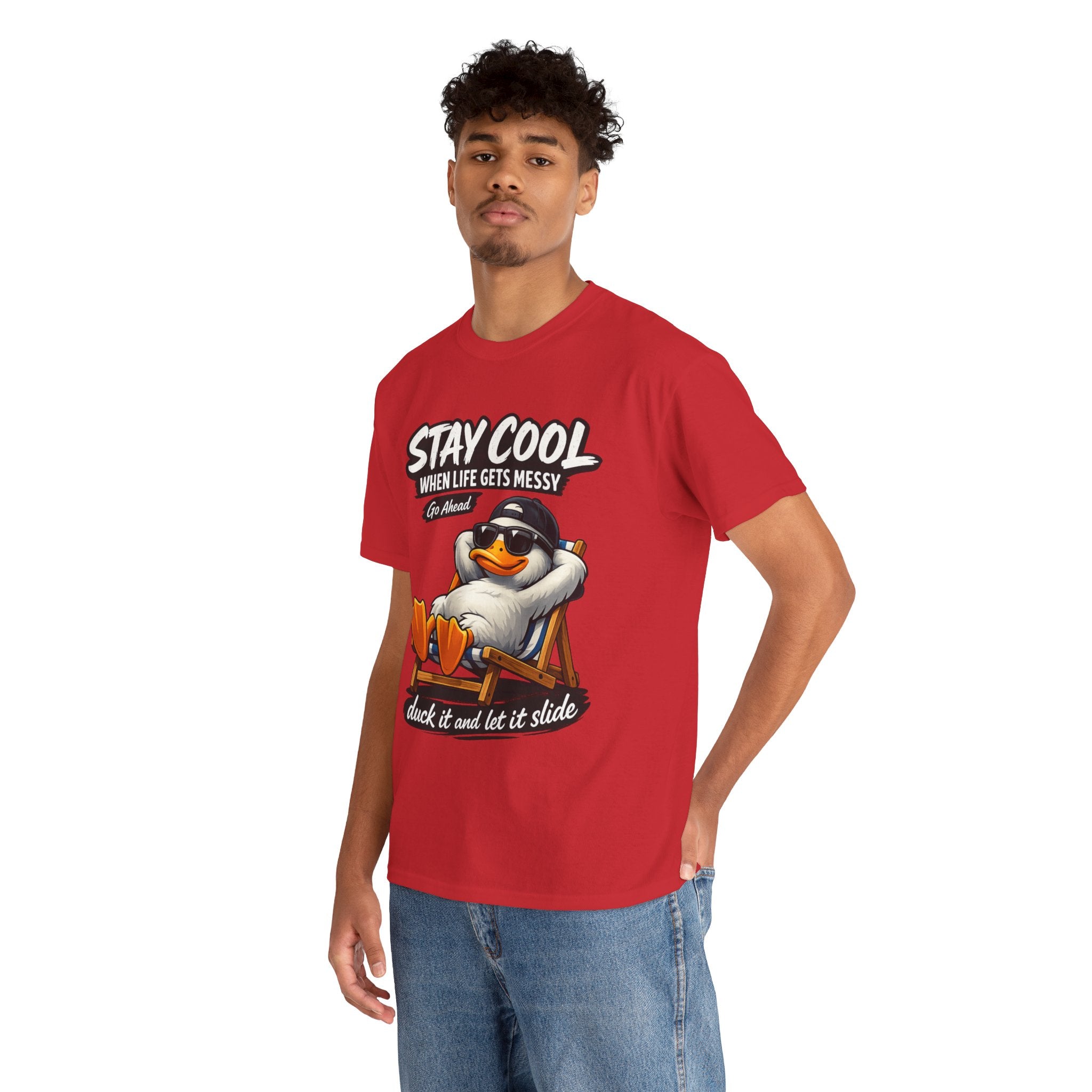 Stay Cool Duck T-Shirt — "Stay Cool When Life Gets Messy" Relaxed Tee