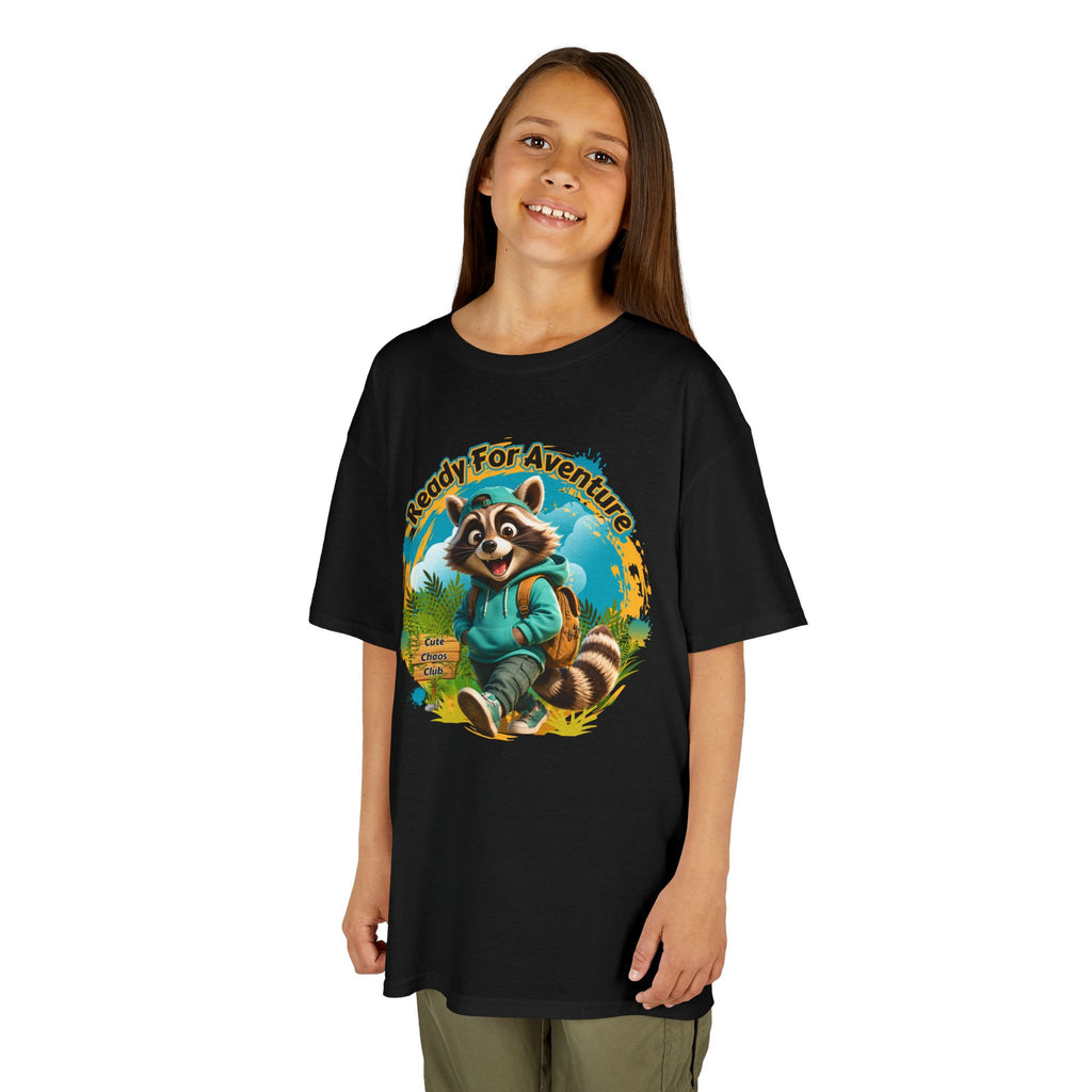 Kids Adventure Racoon T-Shirt — "Ready for Adventure" Cute Graphic Tee