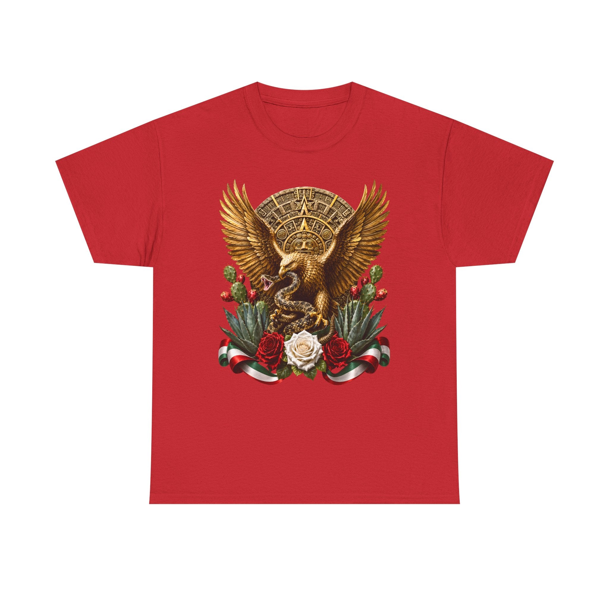 Mexican Golden Eagle T-Shirt | Playera Mexicana Águila Dorada y rosas