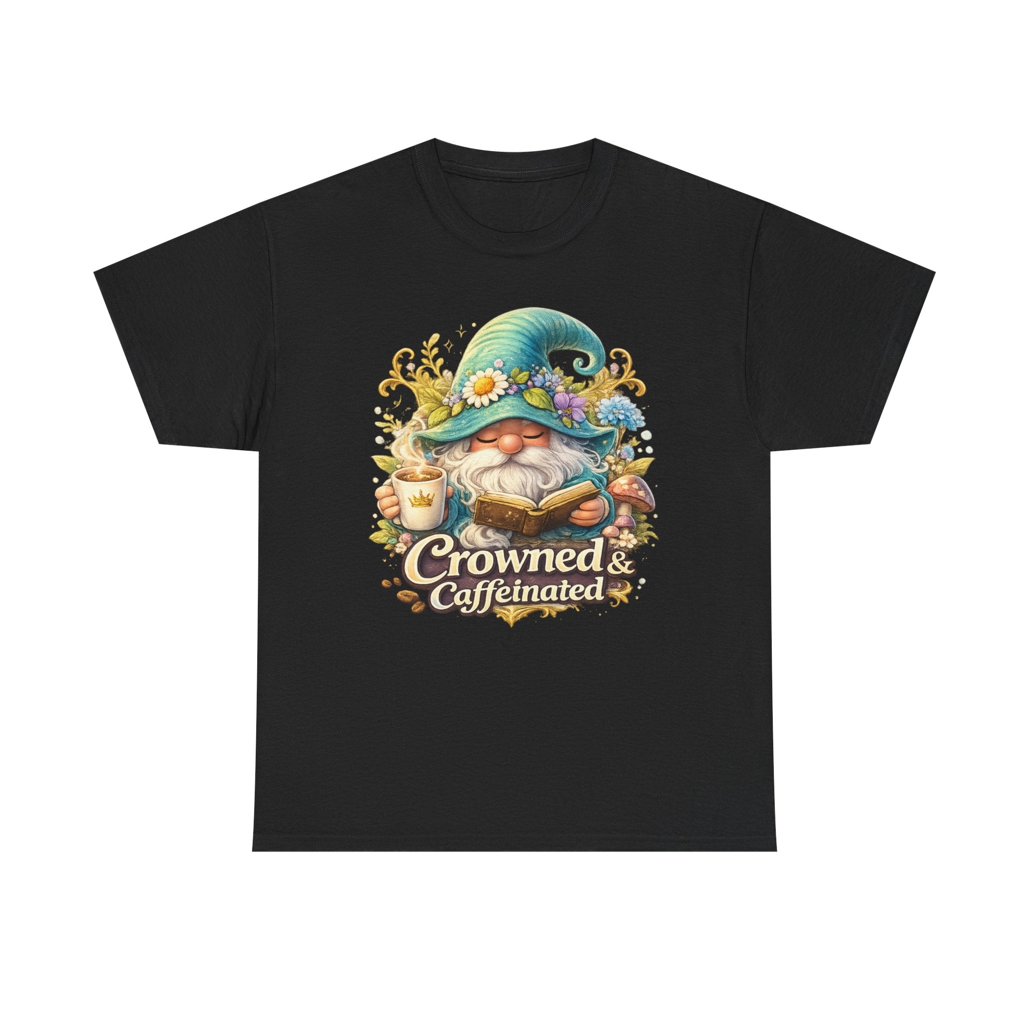 Crowned & Caffeinated Gnome T-Shirt