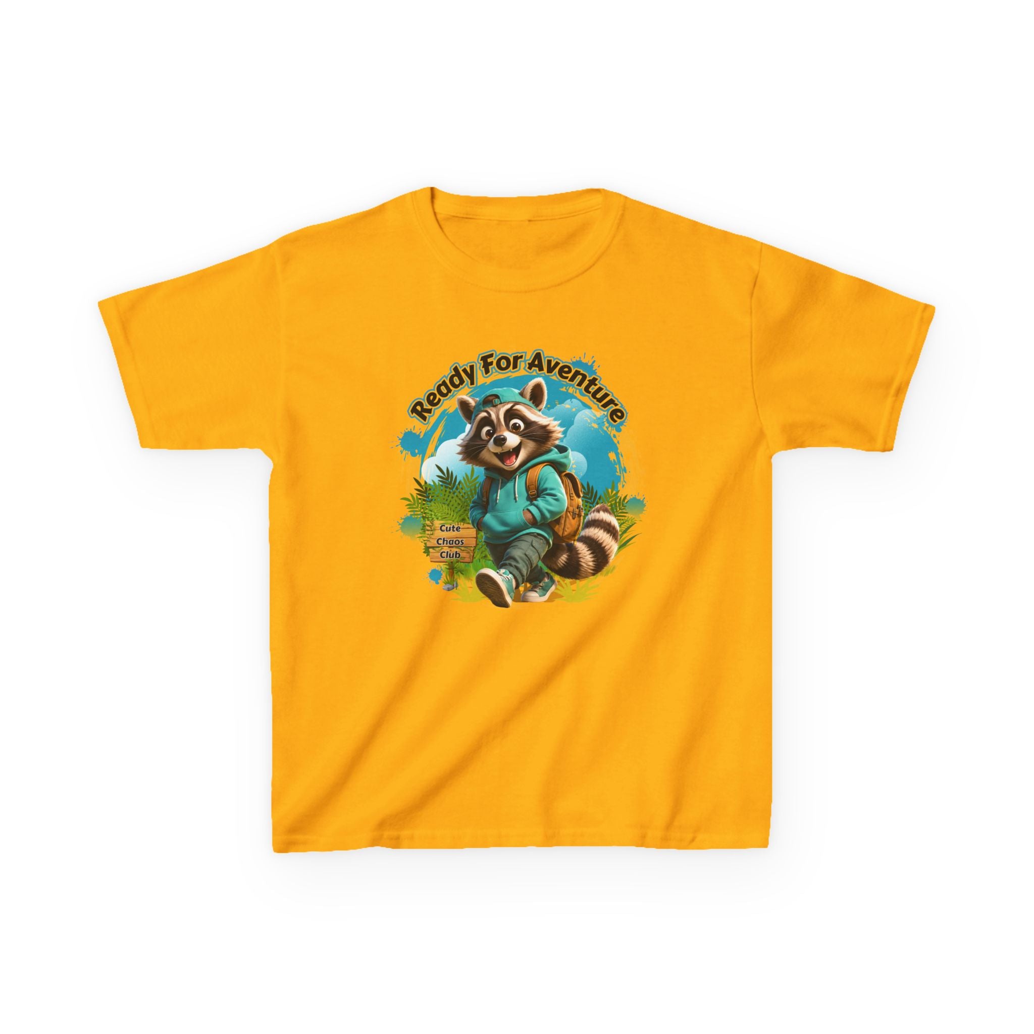 Kids Adventure Racoon T-Shirt — "Ready for Adventure" Cute Graphic Tee