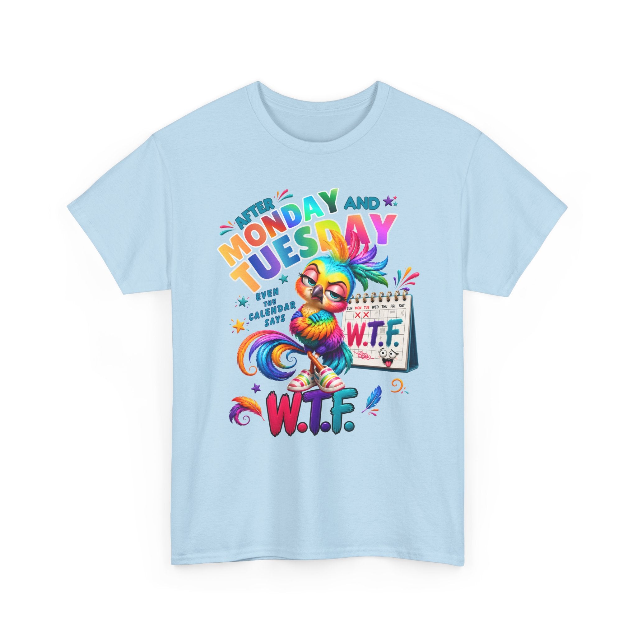 Monday and Tuesday WTF T‑Shirt — Funny Rainbow Sloth Graphic Tee