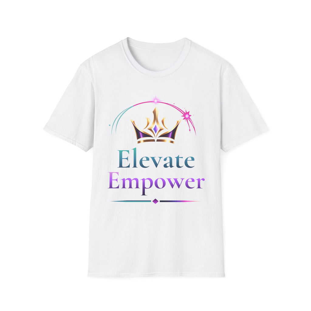 Motivational Crown T-Shirt – Elevate Empower Graphic Tee, Inspirational Shirt, Confidence Apparel, Minimalist Streetwear