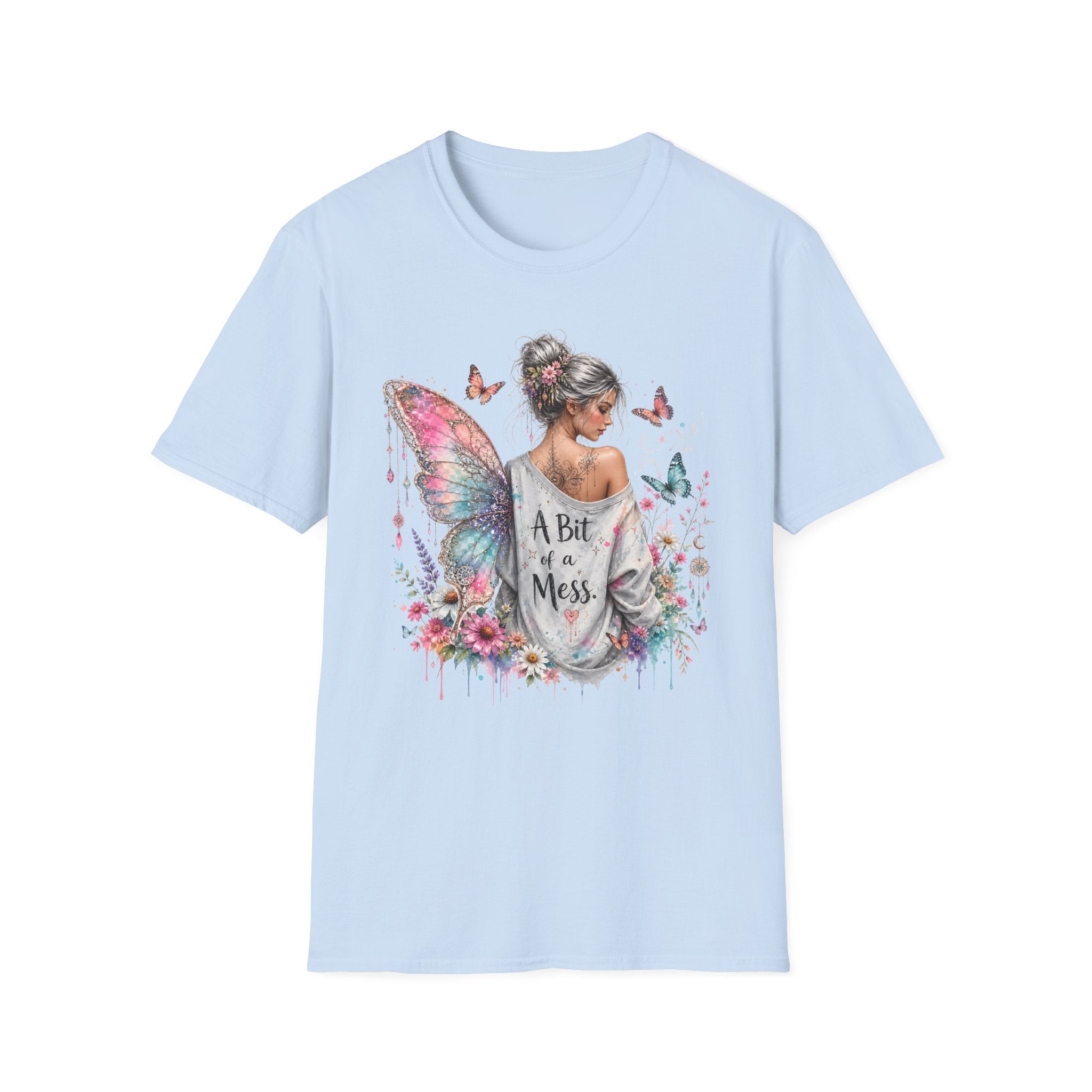 Butterfly Fairy T-Shirt — 'A Bit of a Mess' Floral Boho Tee