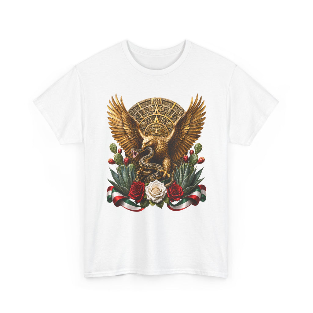 Mexican Golden Eagle T-Shirt | Playera Mexicana Águila Dorada y rosas