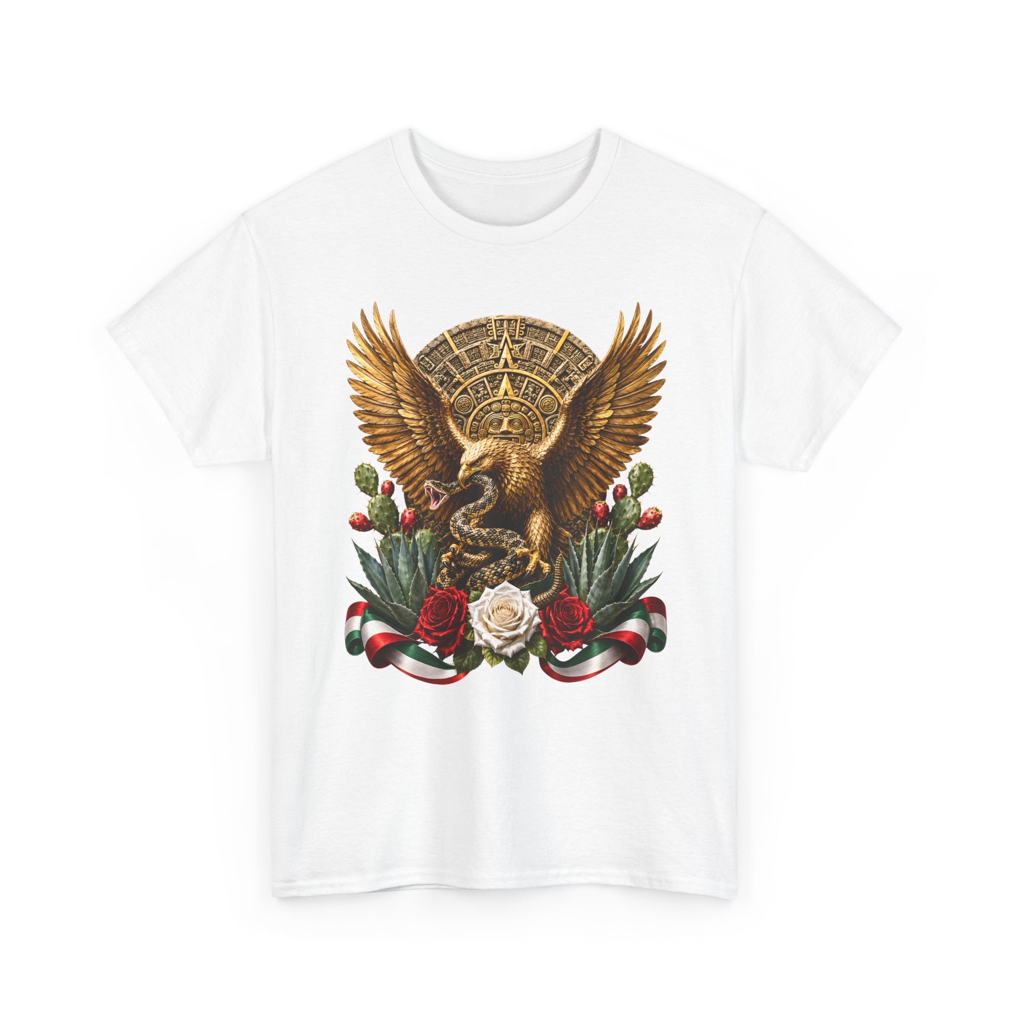 Mexican Golden Eagle T-Shirt | Playera Mexicana Águila Dorada y rosas