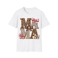 Mama Leopard & Bow T-Shirt — Sparkle Rhinestone Floral Mom Tee