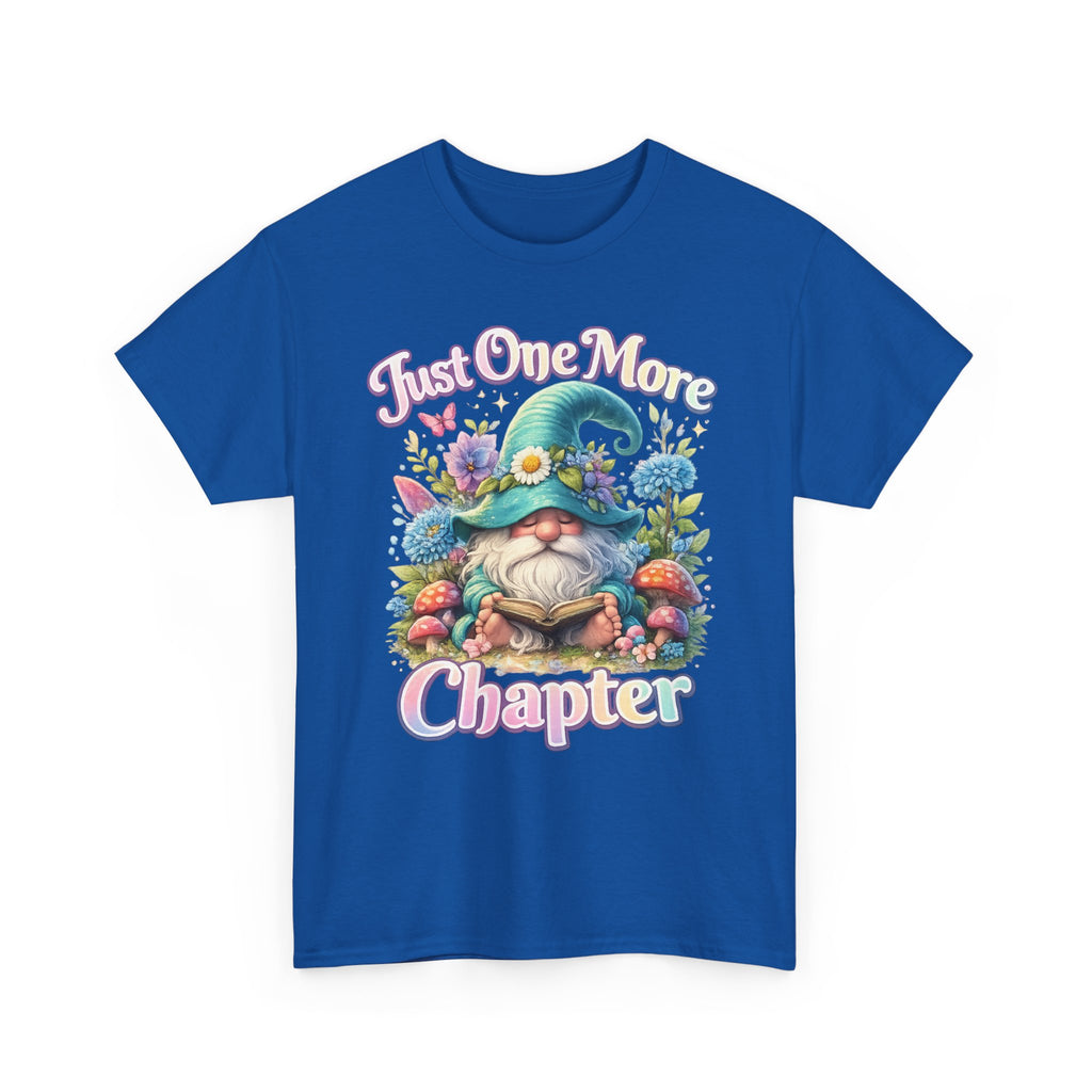 Just One More Chapter Shirt – Book Lover Gift, Cute Reading Gnome T-Shirt, Cozy Reader Tee, Bibliophile Gift, Teacher Gift