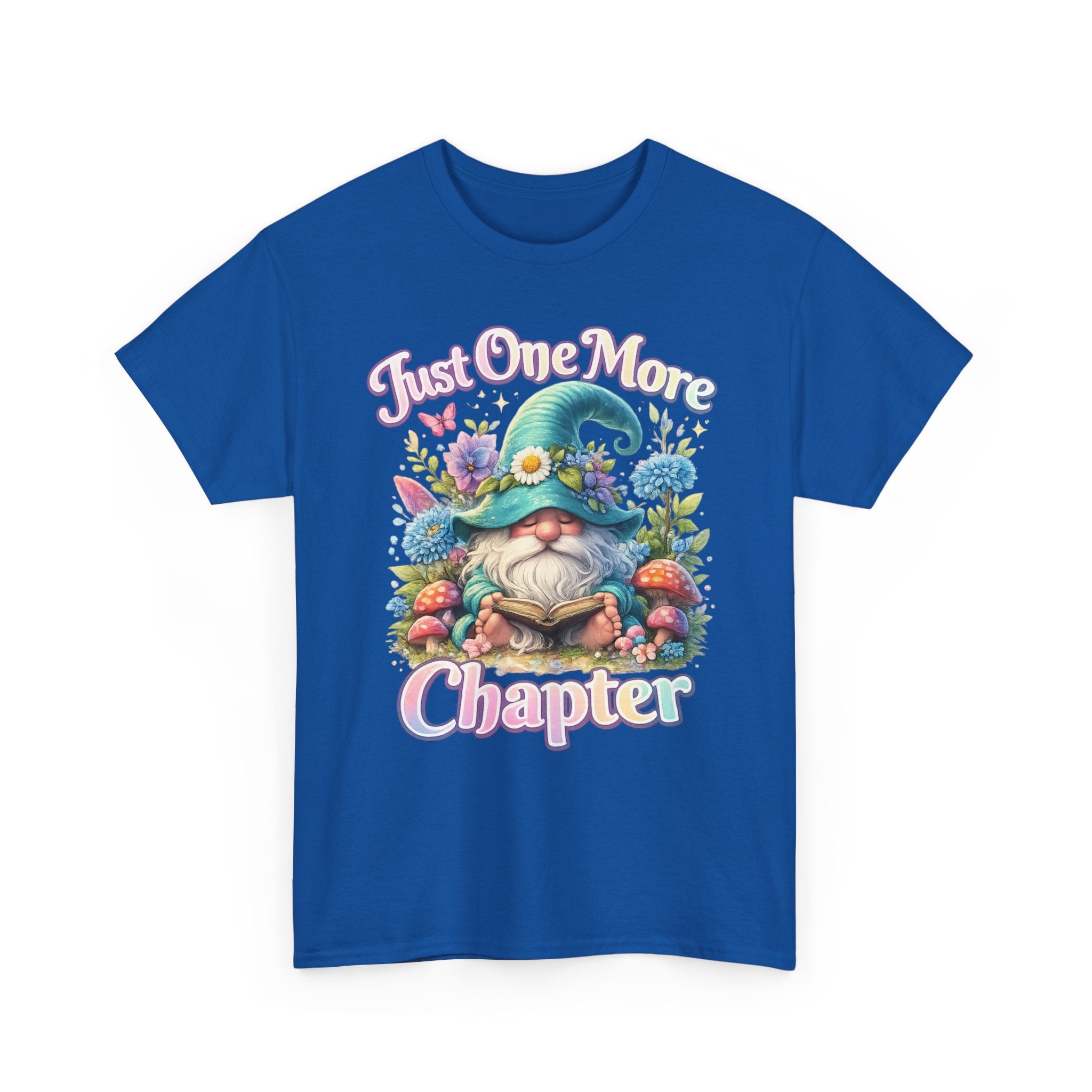 Just One More Chapter Shirt – Book Lover Gift, Cute Reading Gnome T-Shirt, Cozy Reader Tee, Bibliophile Gift, Teacher Gift