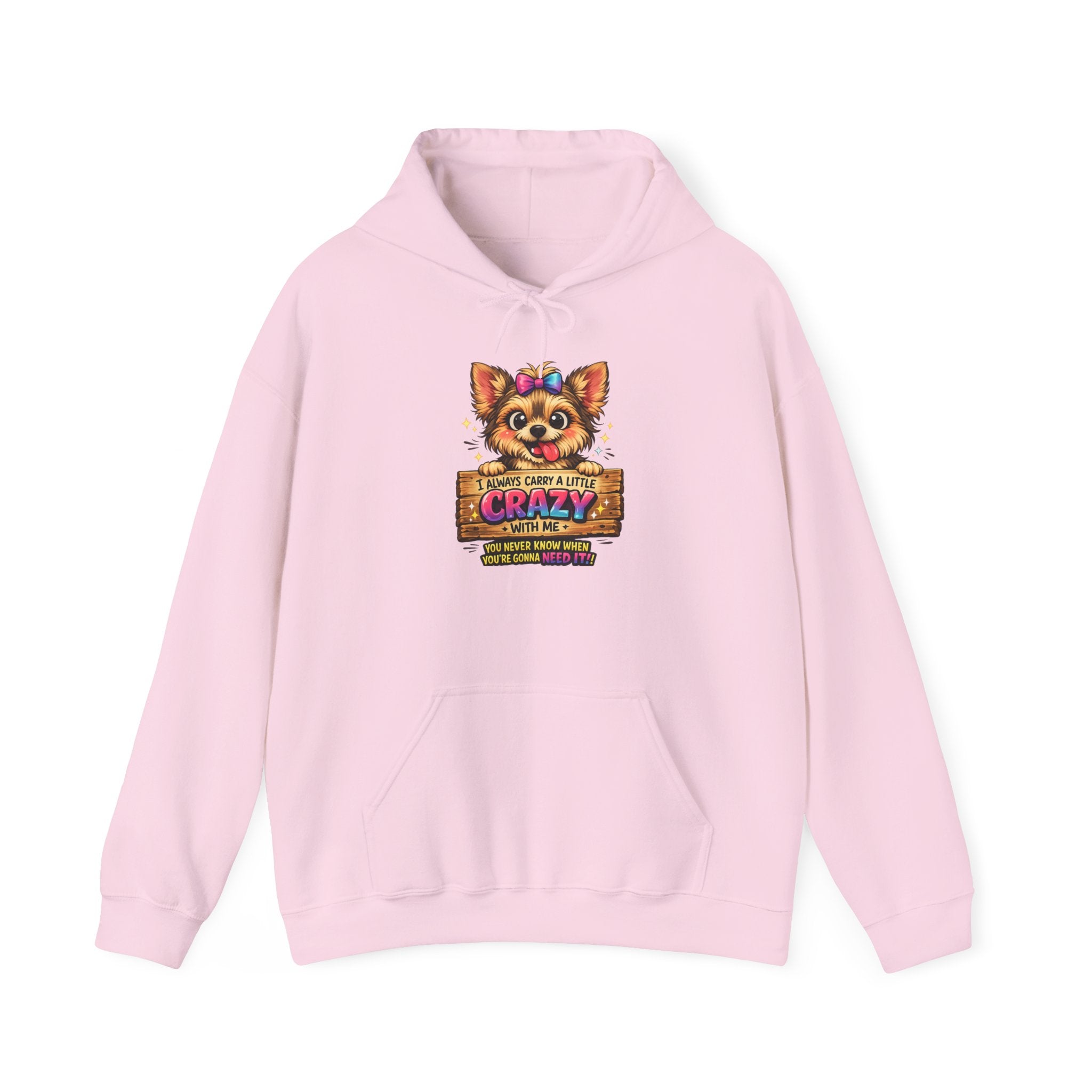Dog Mom Hoodie — "Crazy Dog Lady" Cute Yorkie Graphic Pullover