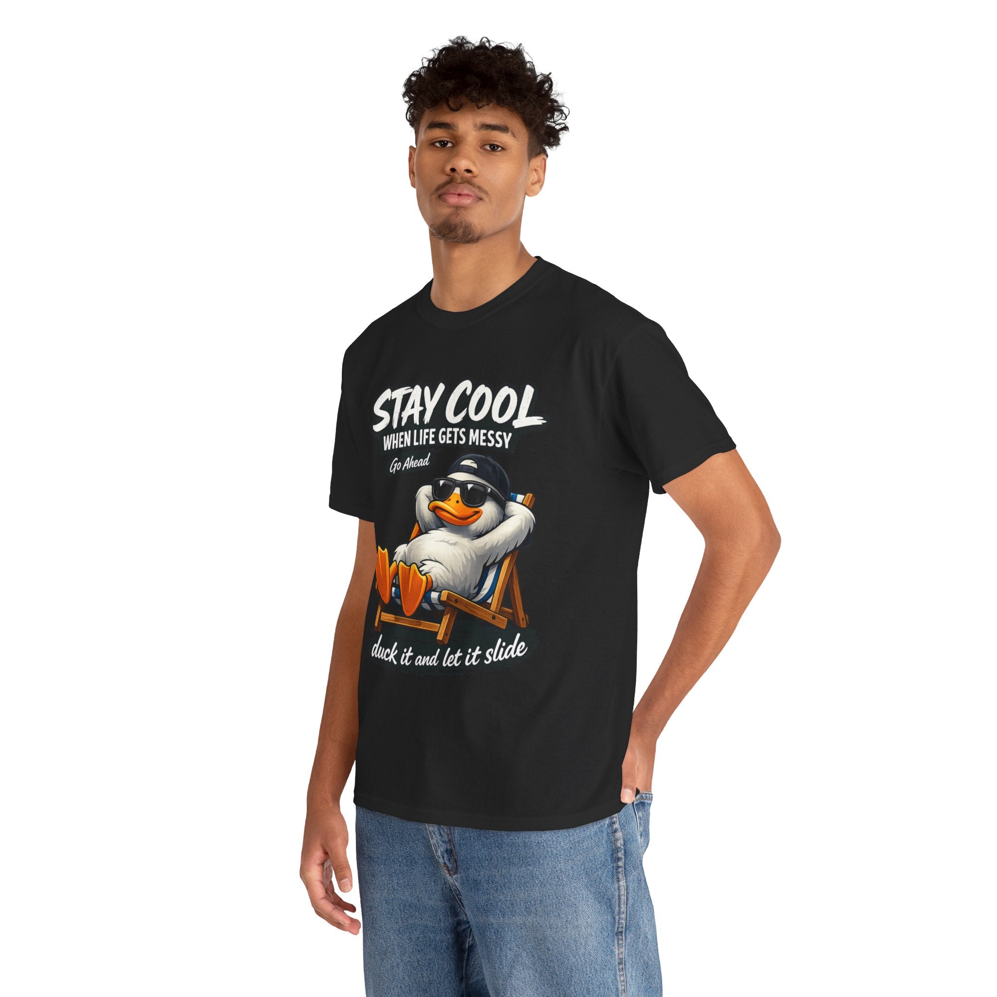 Stay Cool Duck T-Shirt — "Stay Cool When Life Gets Messy" Relaxed Tee