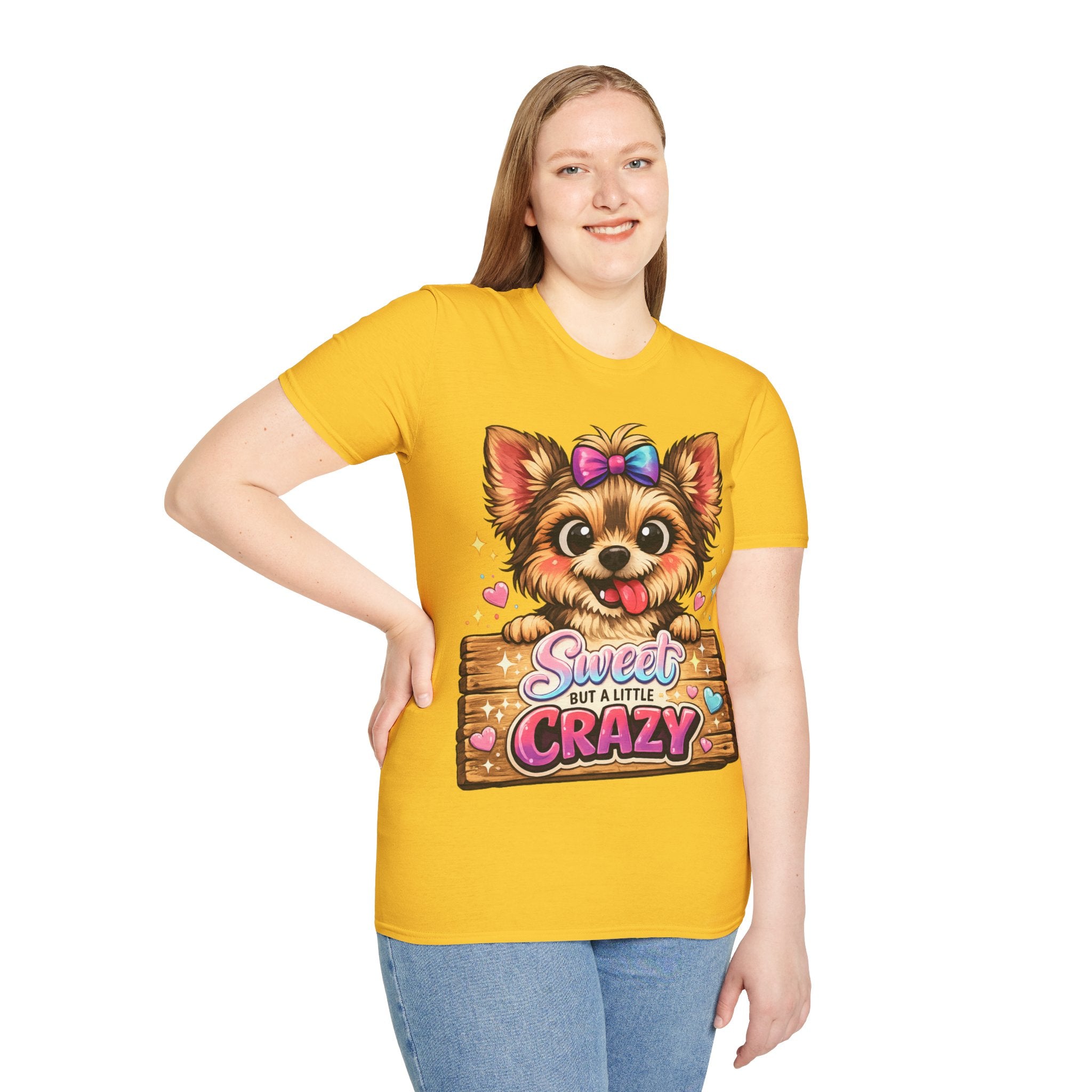 Sweet But A Little Crazy Dog T-Shirt — Cute Yorkshire Pup Graphic Tee