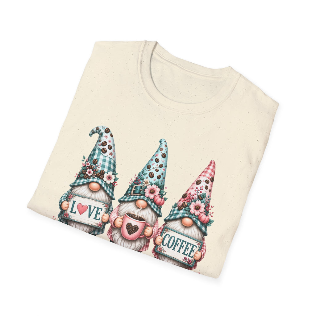 Coffee Love Gnomes T-Shirt — Cute Floral Gnome Coffee Tee