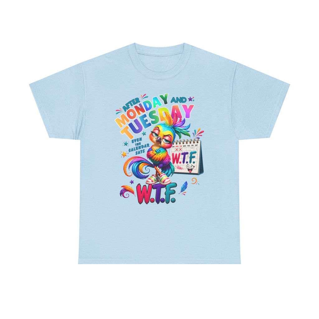 Monday and Tuesday WTF T‑Shirt — Funny Rainbow Sloth Graphic Tee
